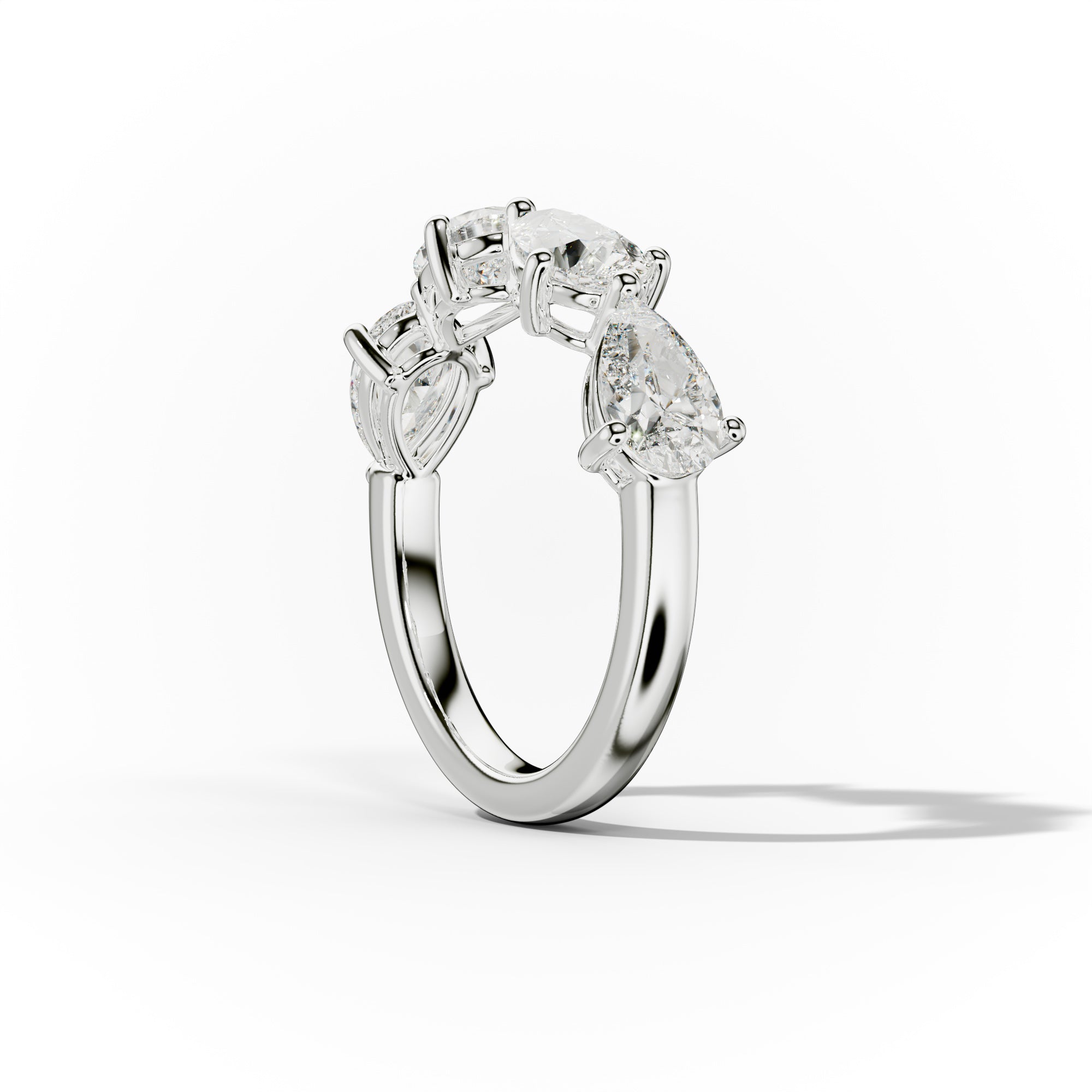 3.0 Carat East West Pear Shape Diamond Anniversary Band