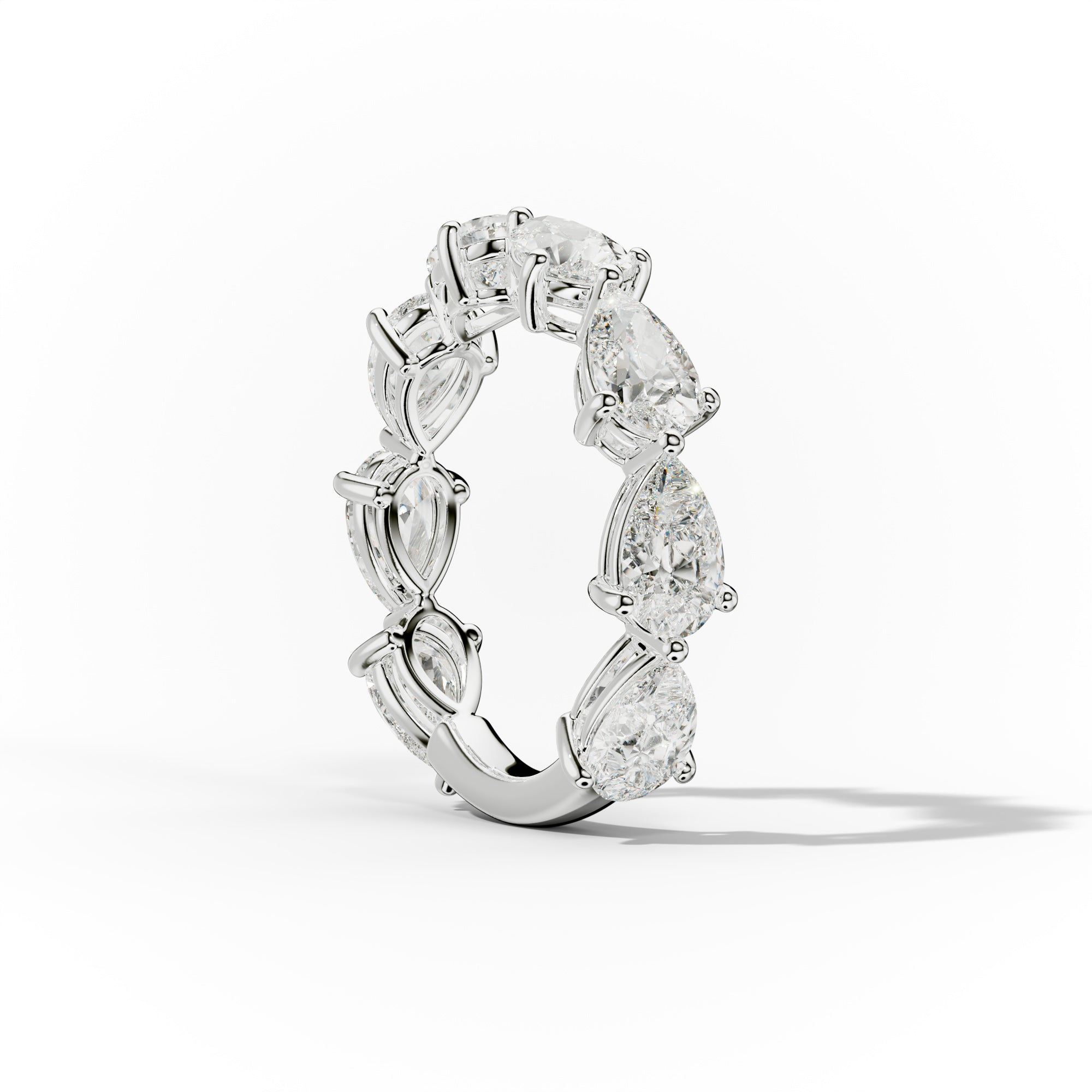 3.0 Carat East West Pear Shape Diamond Anniversary Band