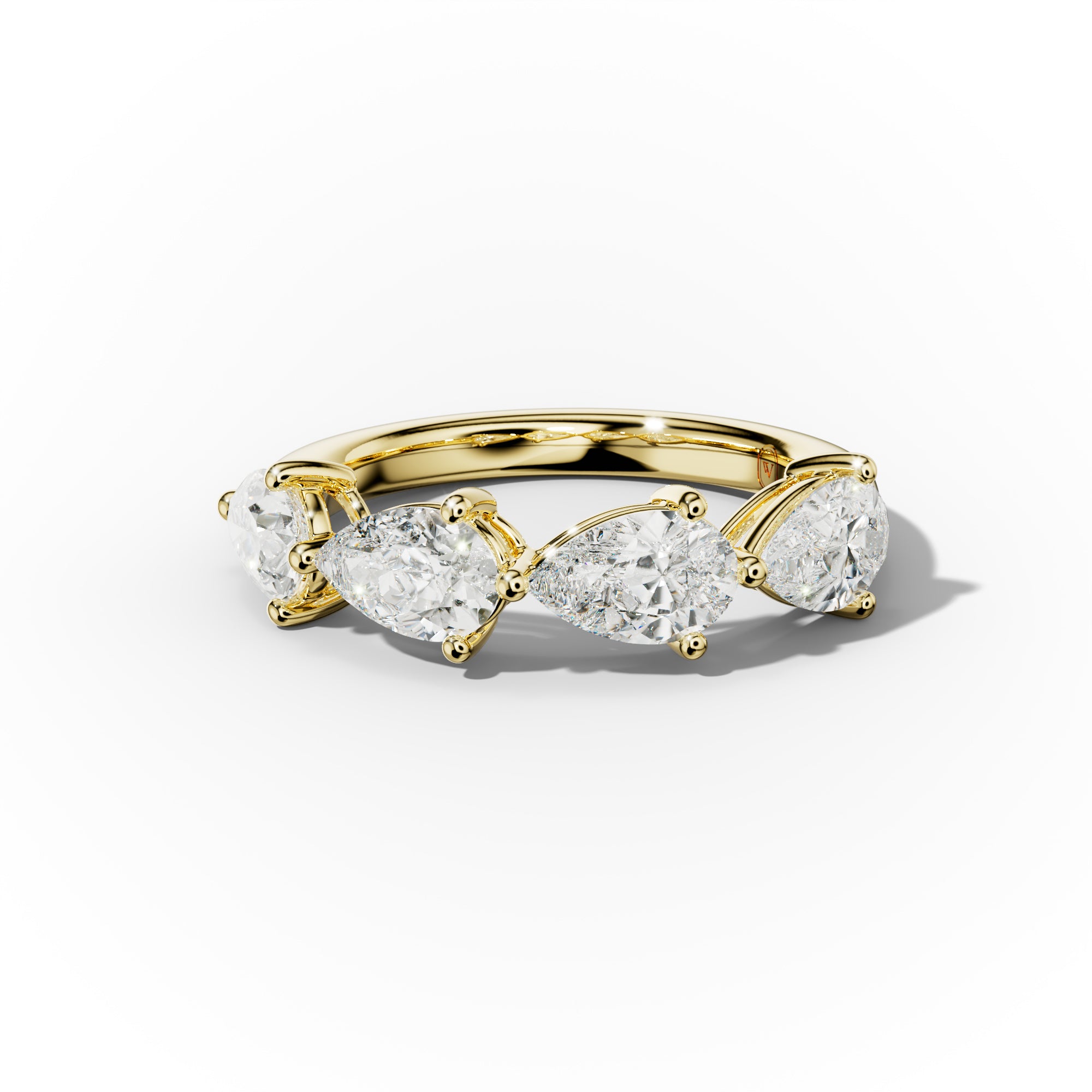 3.0 Carat East West Pear Shape Diamond Anniversary Band
