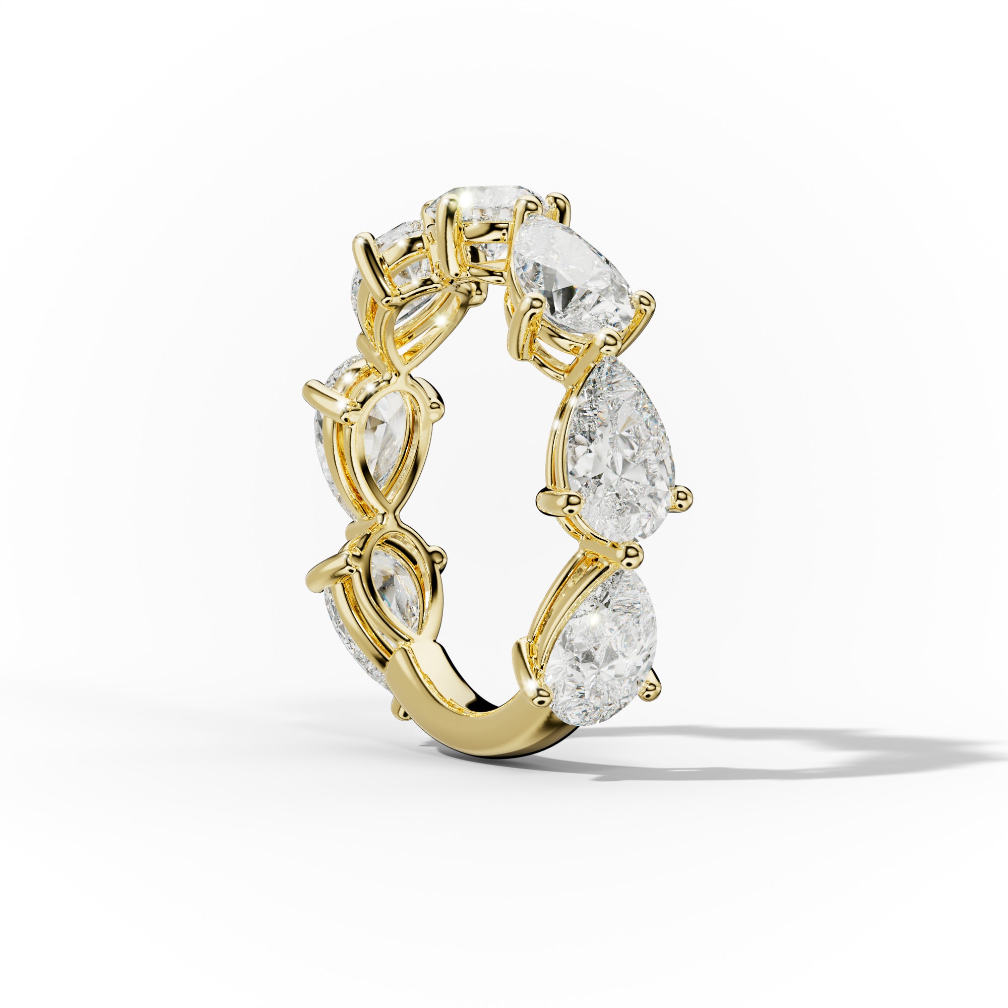 4.0 Carat East West Pear Shape Diamond Anniversary Band