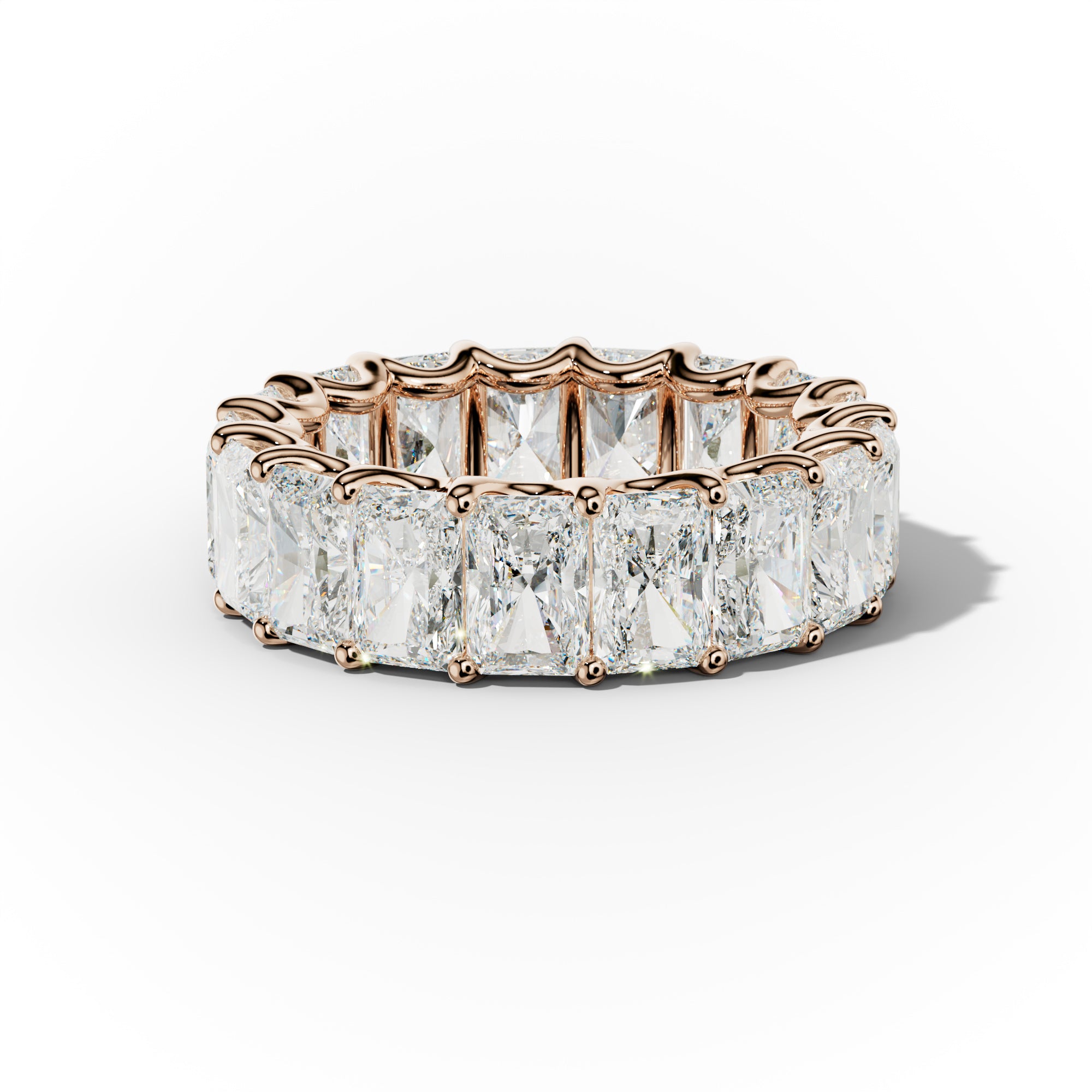 11.0 Carat Radiant Cut Diamond Eternity Band Shared Prong