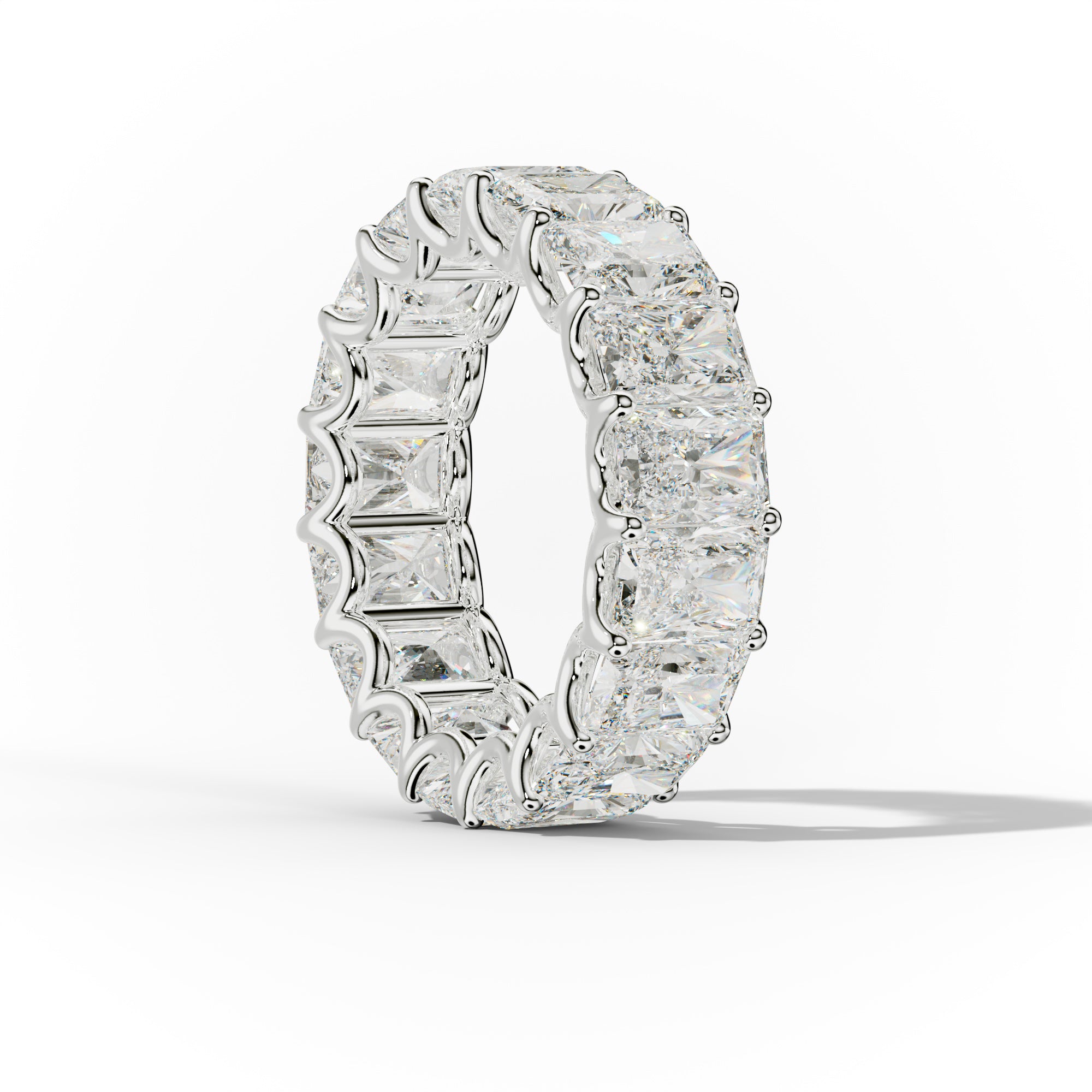 11.0 Carat Radiant Cut Diamond Eternity Band Shared Prong