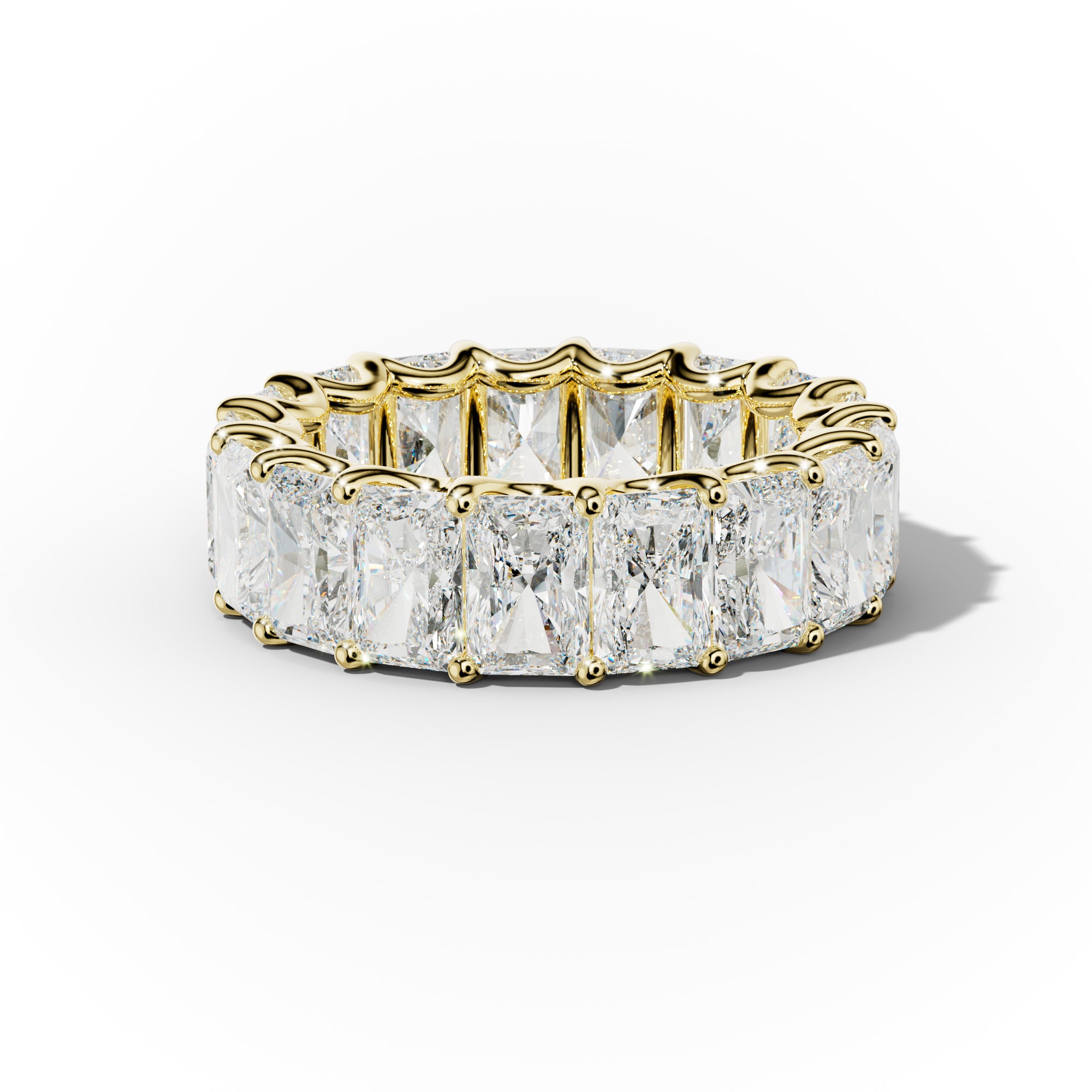 11.0 Carat Radiant Cut Diamond Eternity Band Shared Prong
