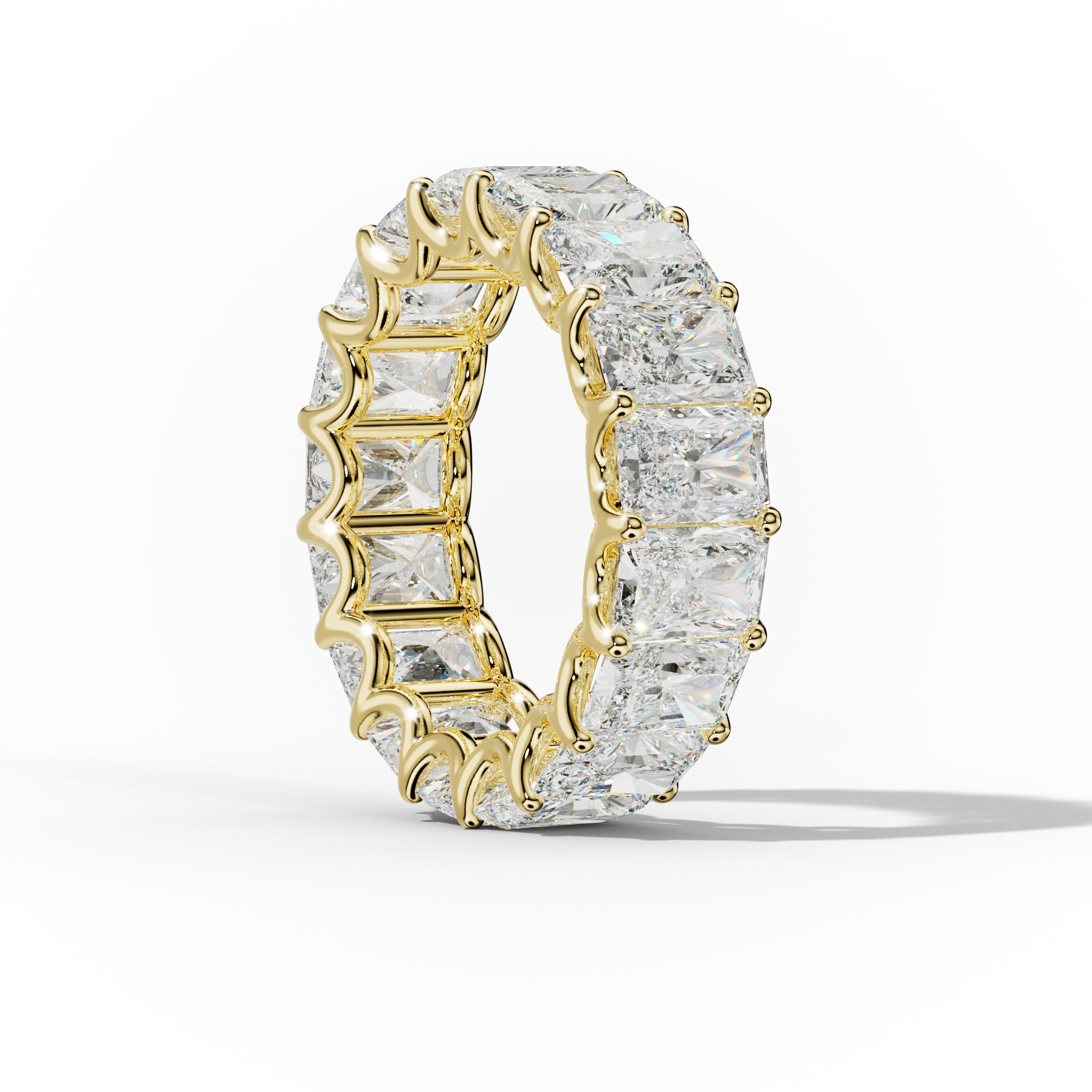 11.0 Carat Radiant Cut Diamond Eternity Band Shared Prong
