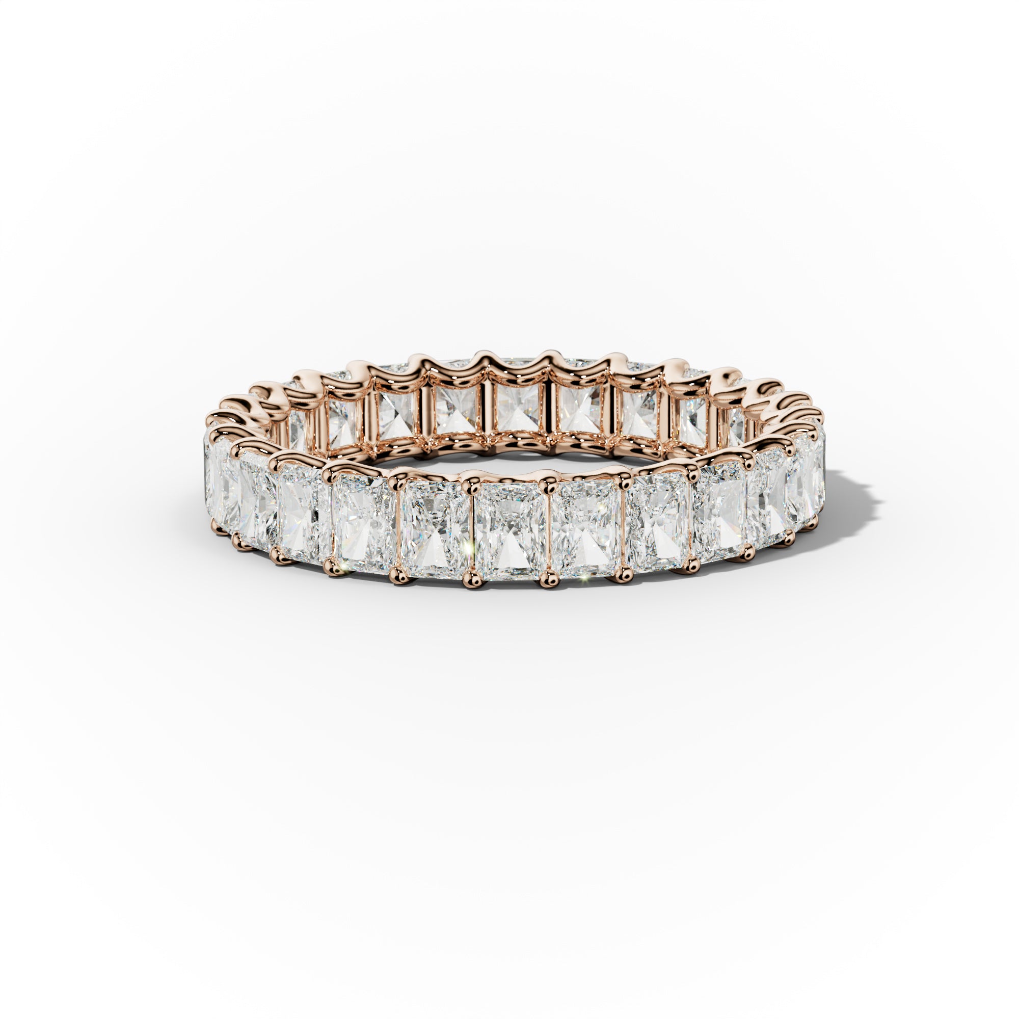 3.0 Carat Radiant Cut Diamond Eternity Band Shared Prong