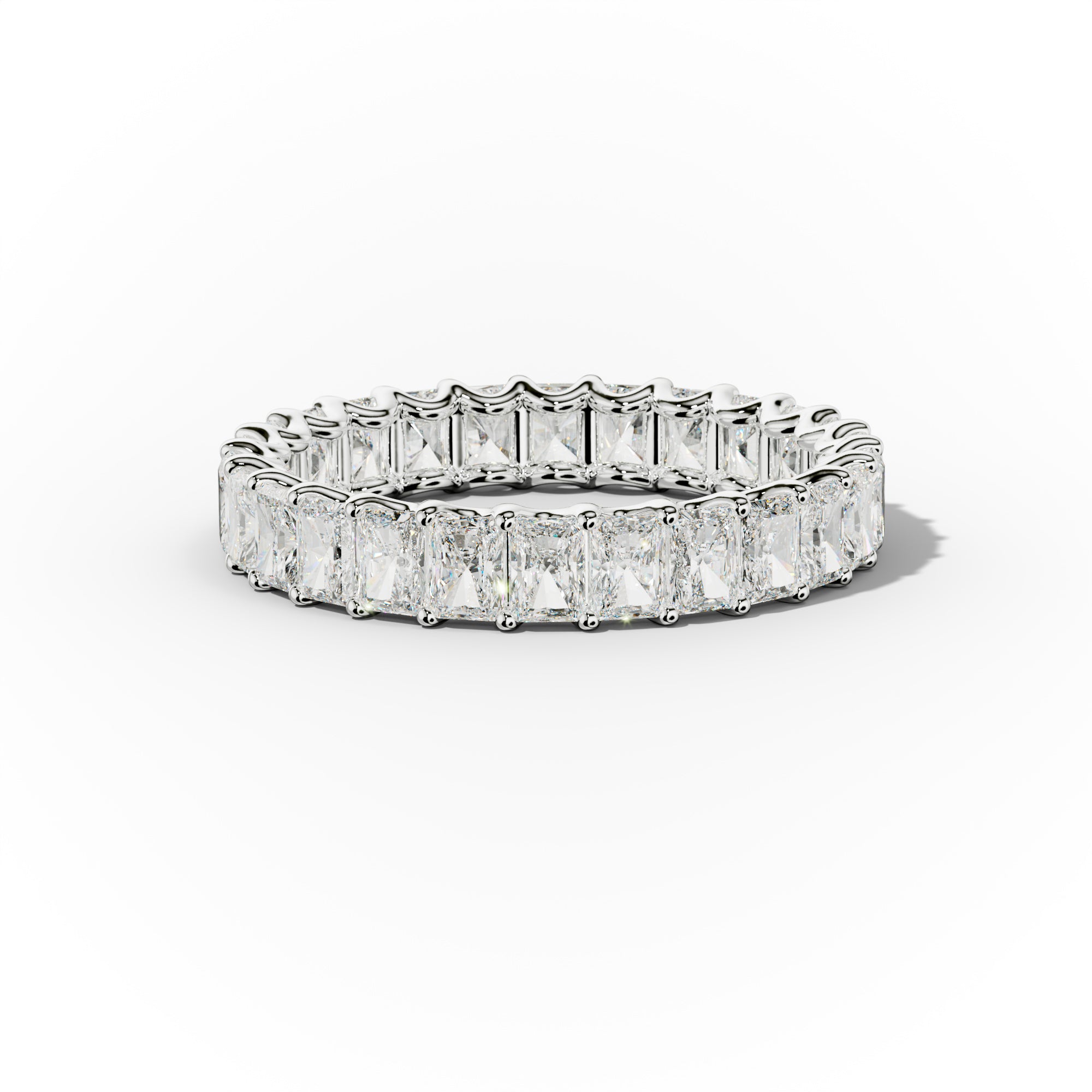 3.0 Carat Radiant Cut Diamond Eternity Band Shared Prong