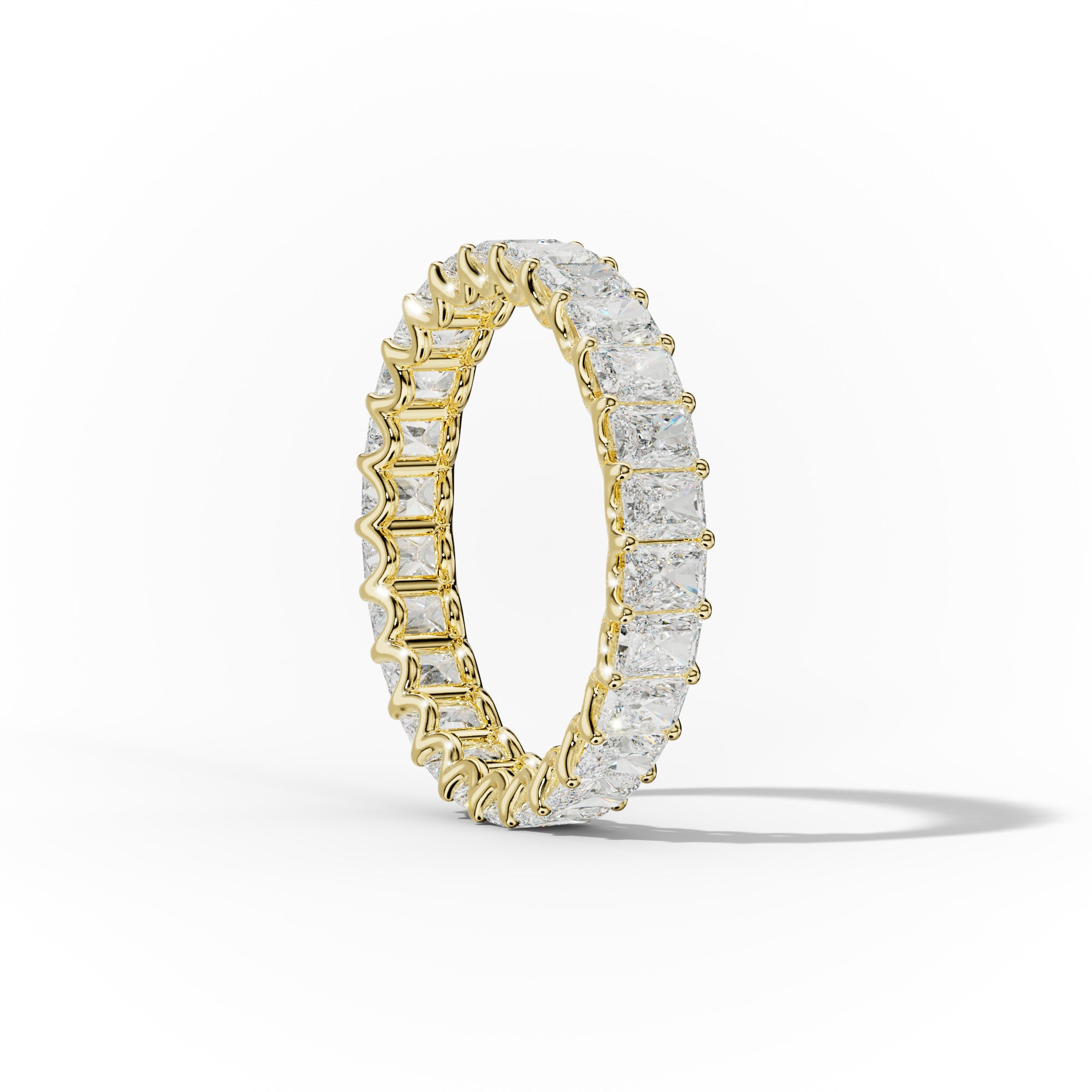 3.0 Carat Radiant Cut Diamond Eternity Band Shared Prong