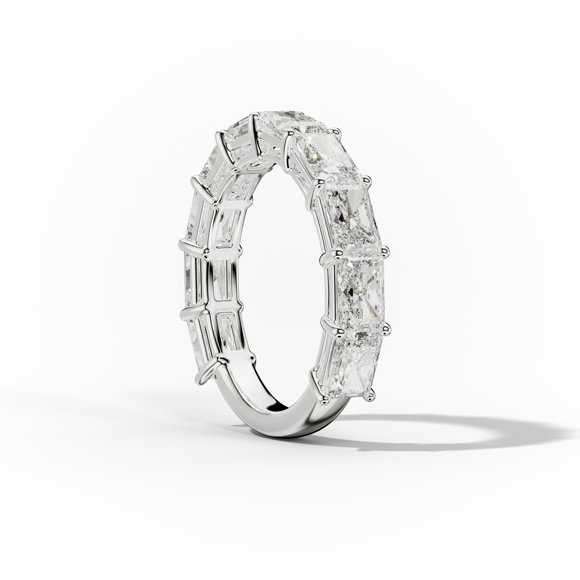 4.0 Carat East West Radiant Cut Diamond Anniversary Band