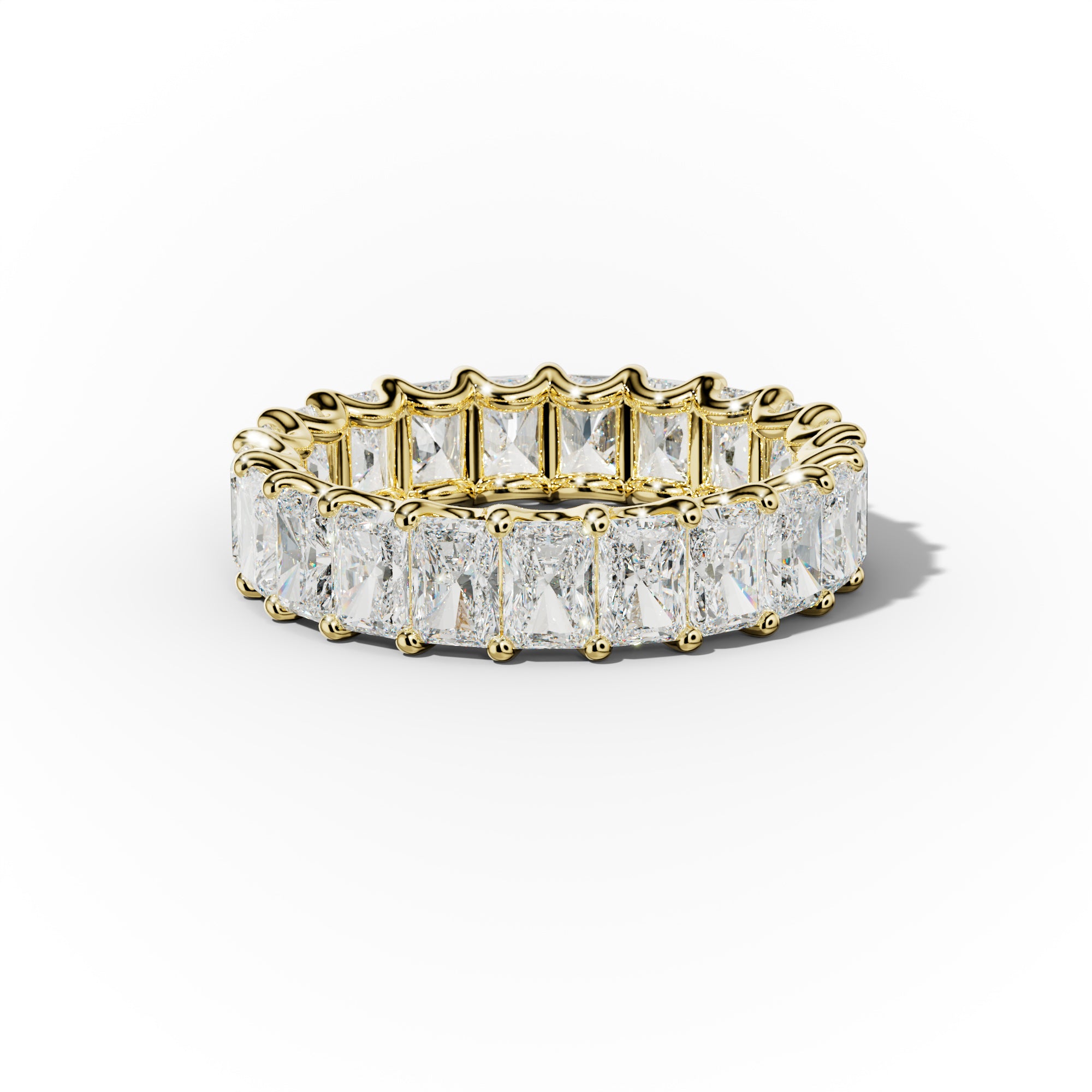 5.0 Carat Radiant Cut Diamond Eternity Band Shared Prong