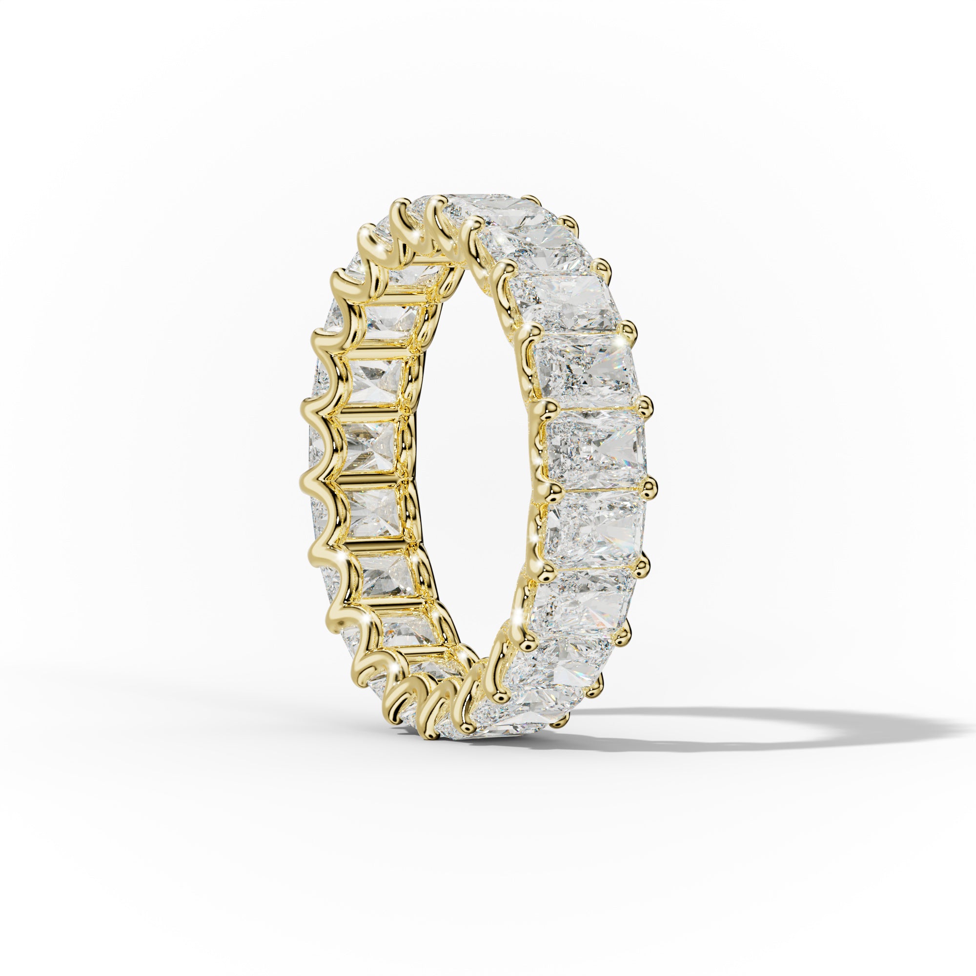 5.0 Carat Radiant Cut Diamond Eternity Band Shared Prong