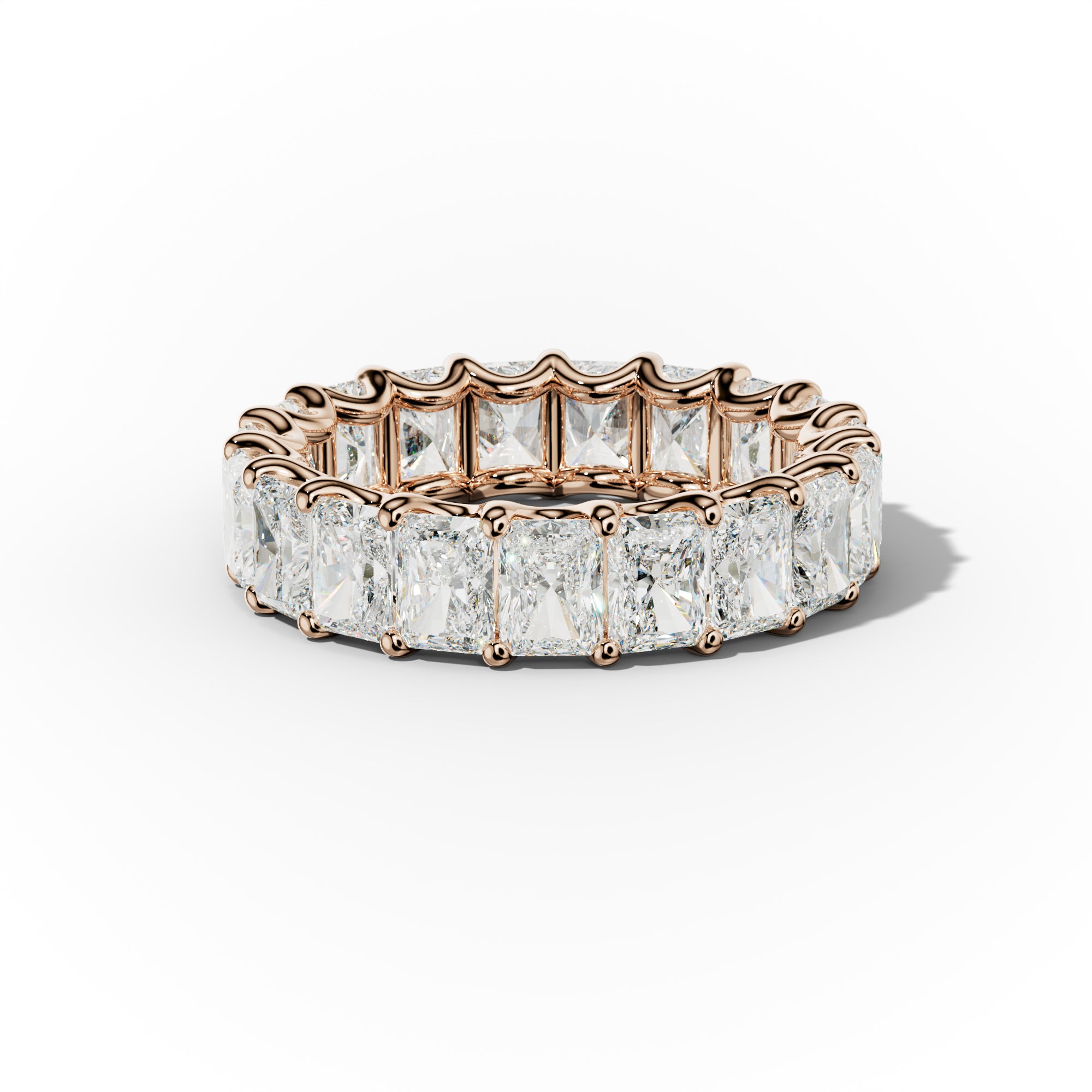 7.0 Carat Radiant Cut Diamond Eternity Band Shared Prong