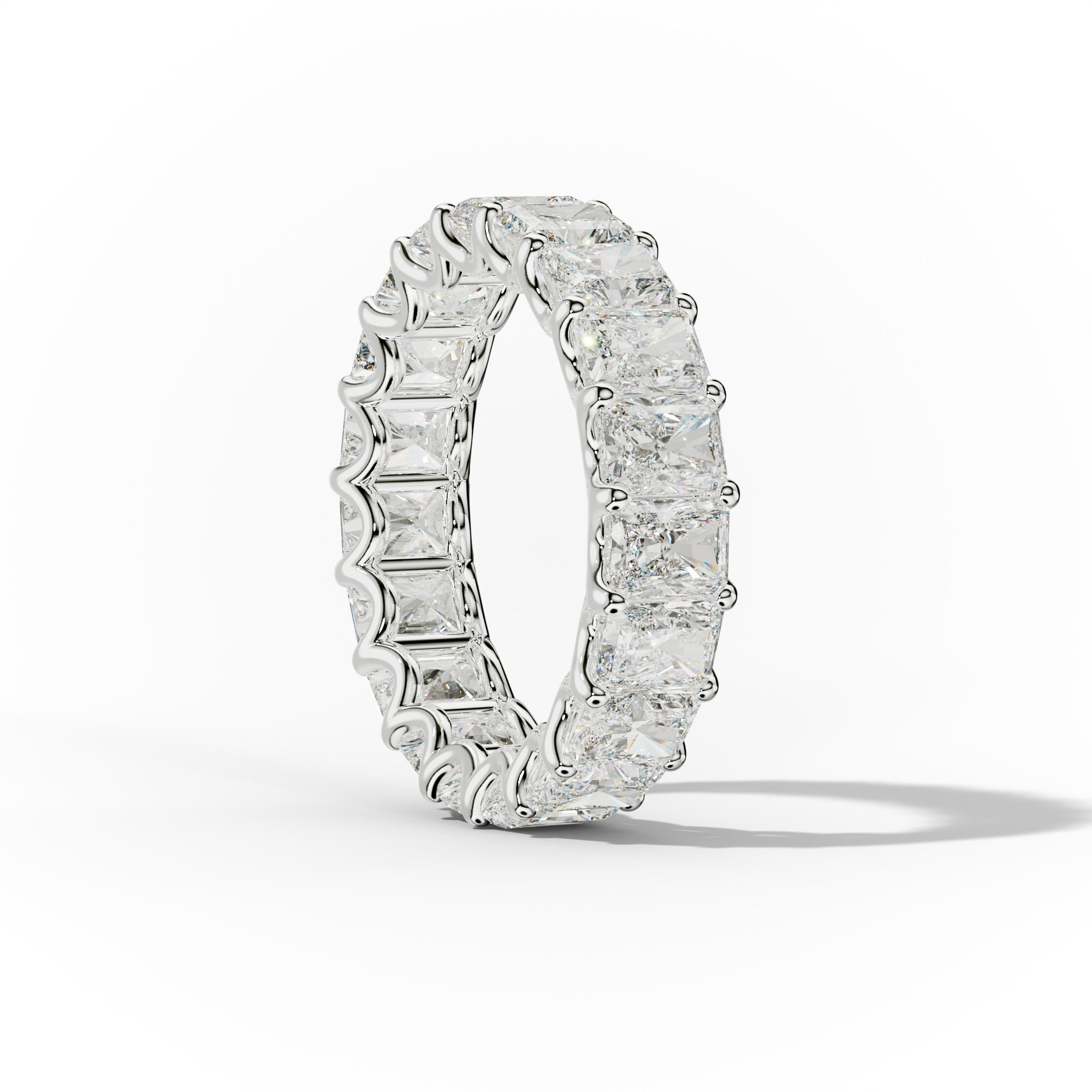 7.0 Carat Radiant Cut Diamond Eternity Band Shared Prong