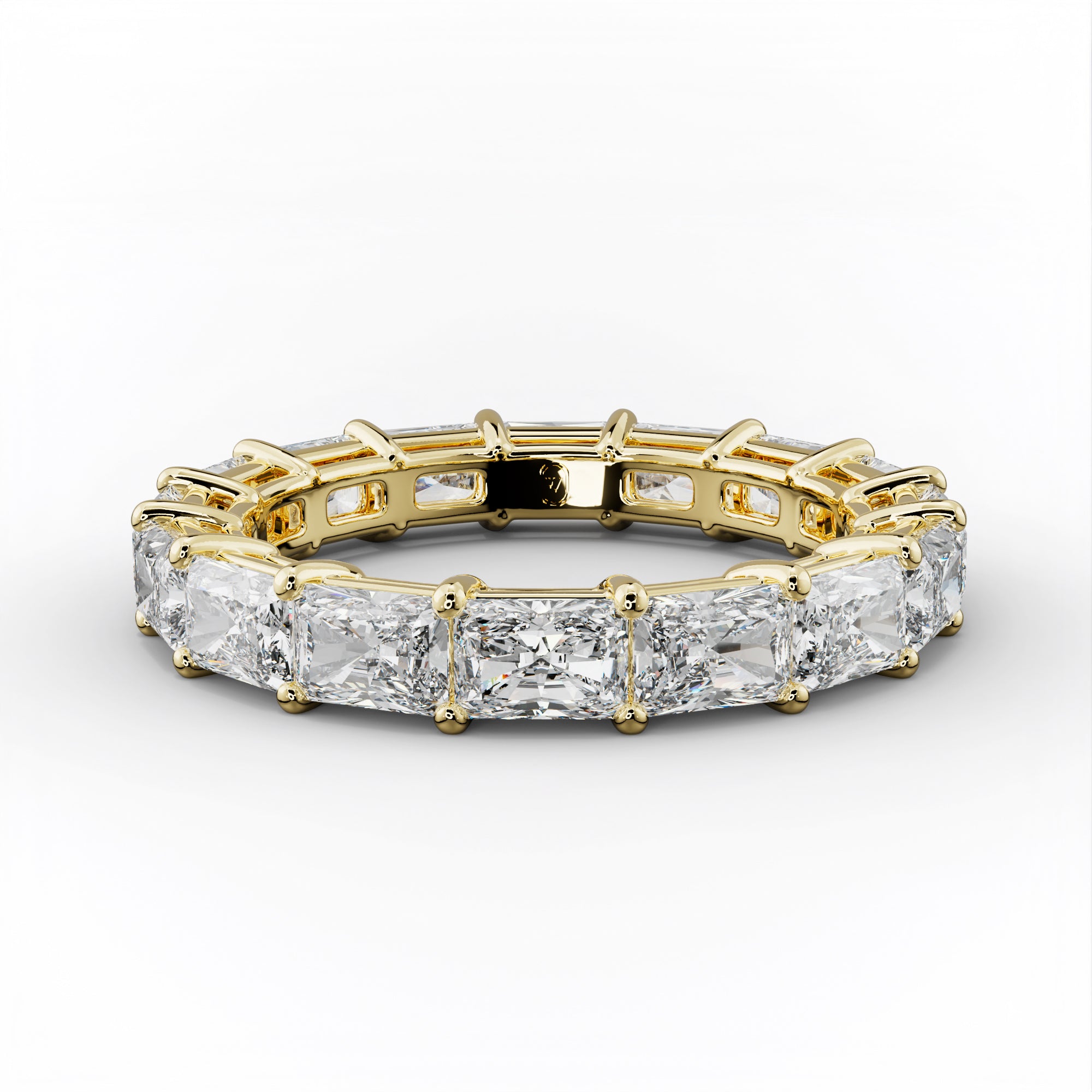 4.0 Carat East West Radiant Cut Diamond Eternity Band Shared Prong