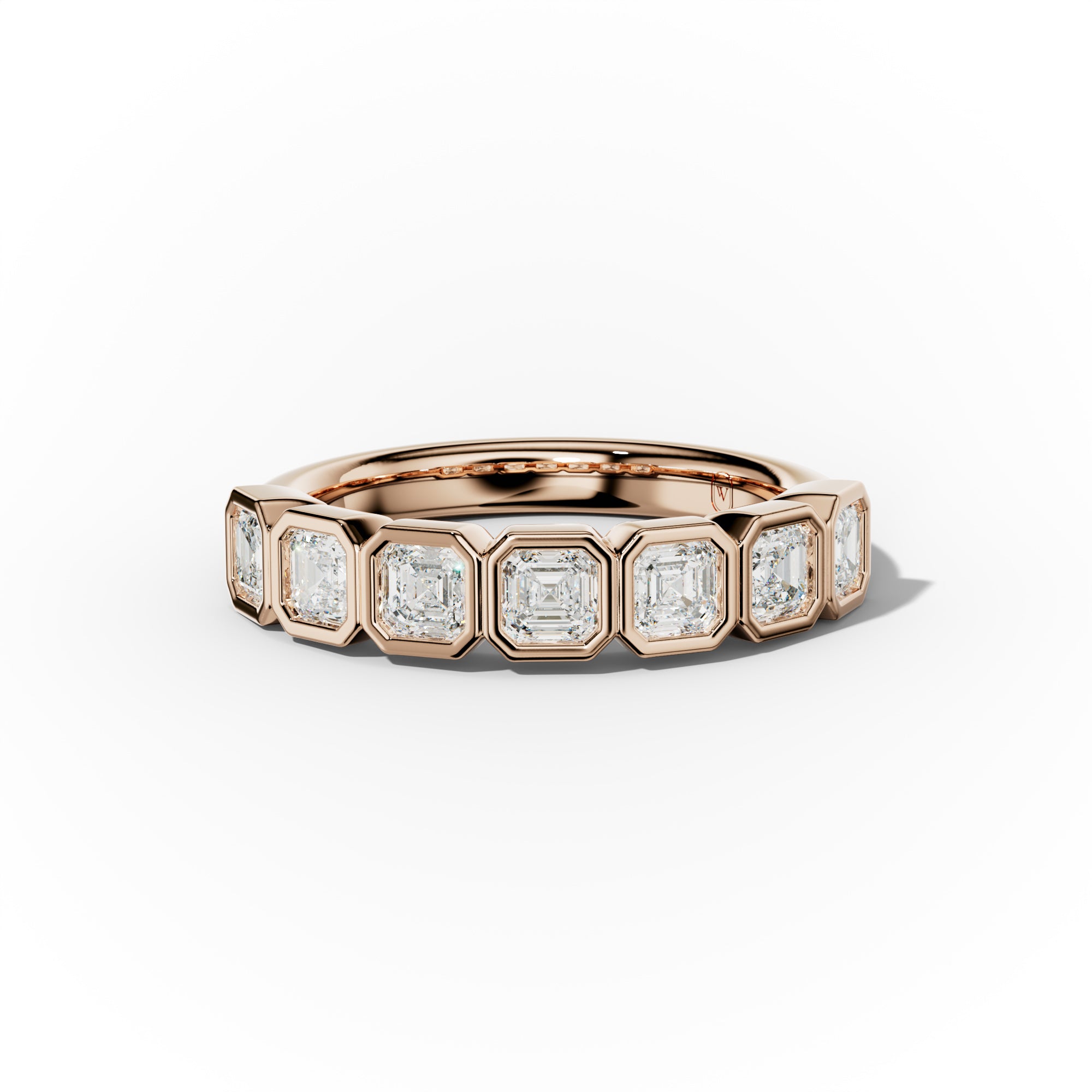 1.0 Carat Bezel Set Asscher Cut Diamond Anniversary Band