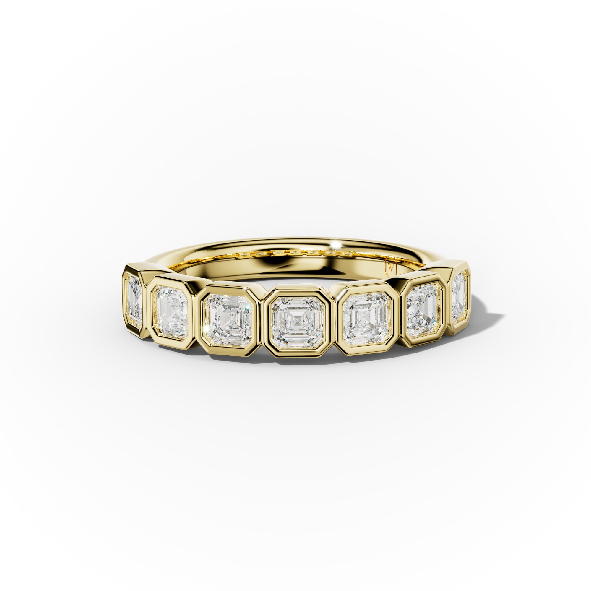 1.0 Carat Bezel Set Asscher Cut Diamond Anniversary Band