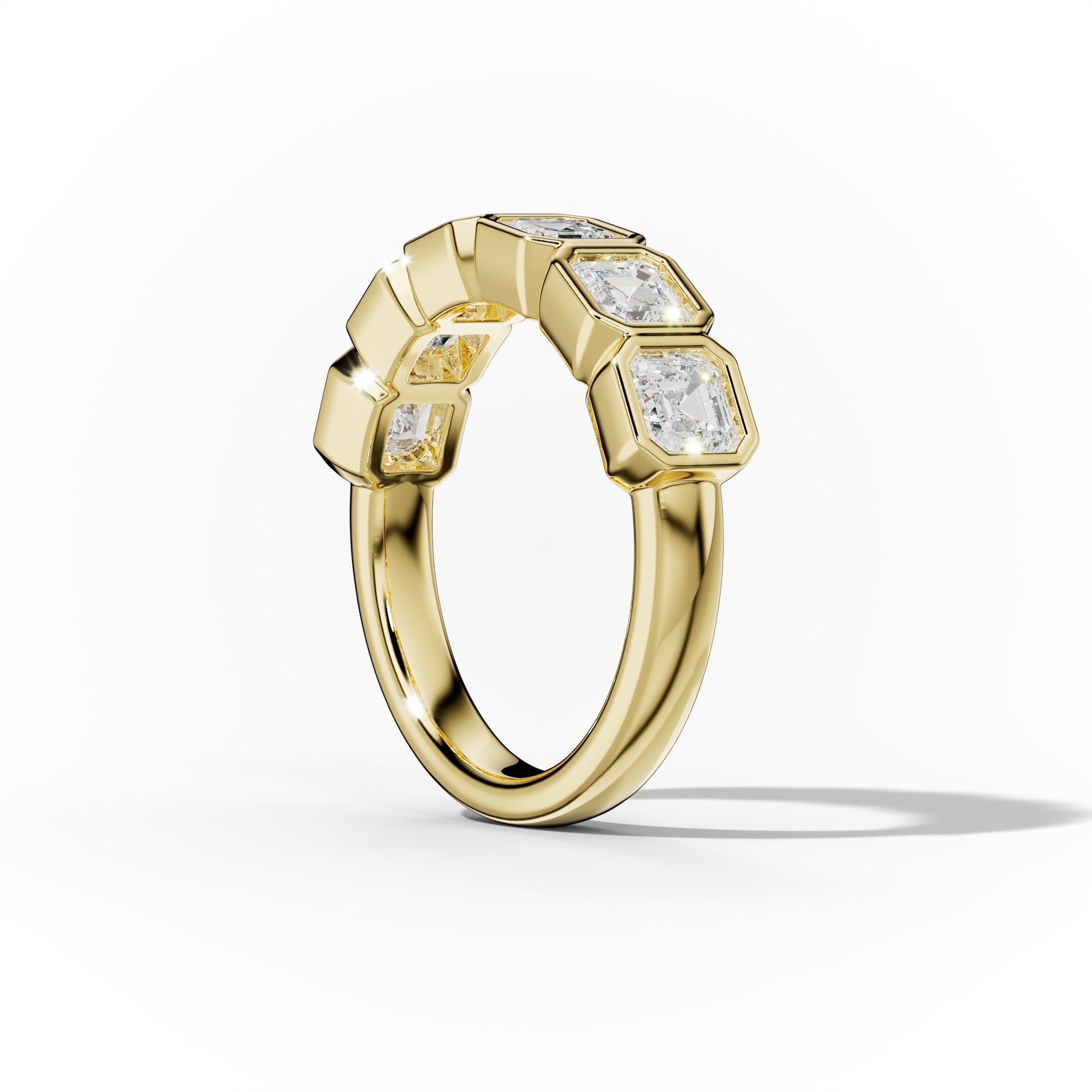 2.0 Carat Bezel Set Asscher Cut Diamond Anniversary Band
