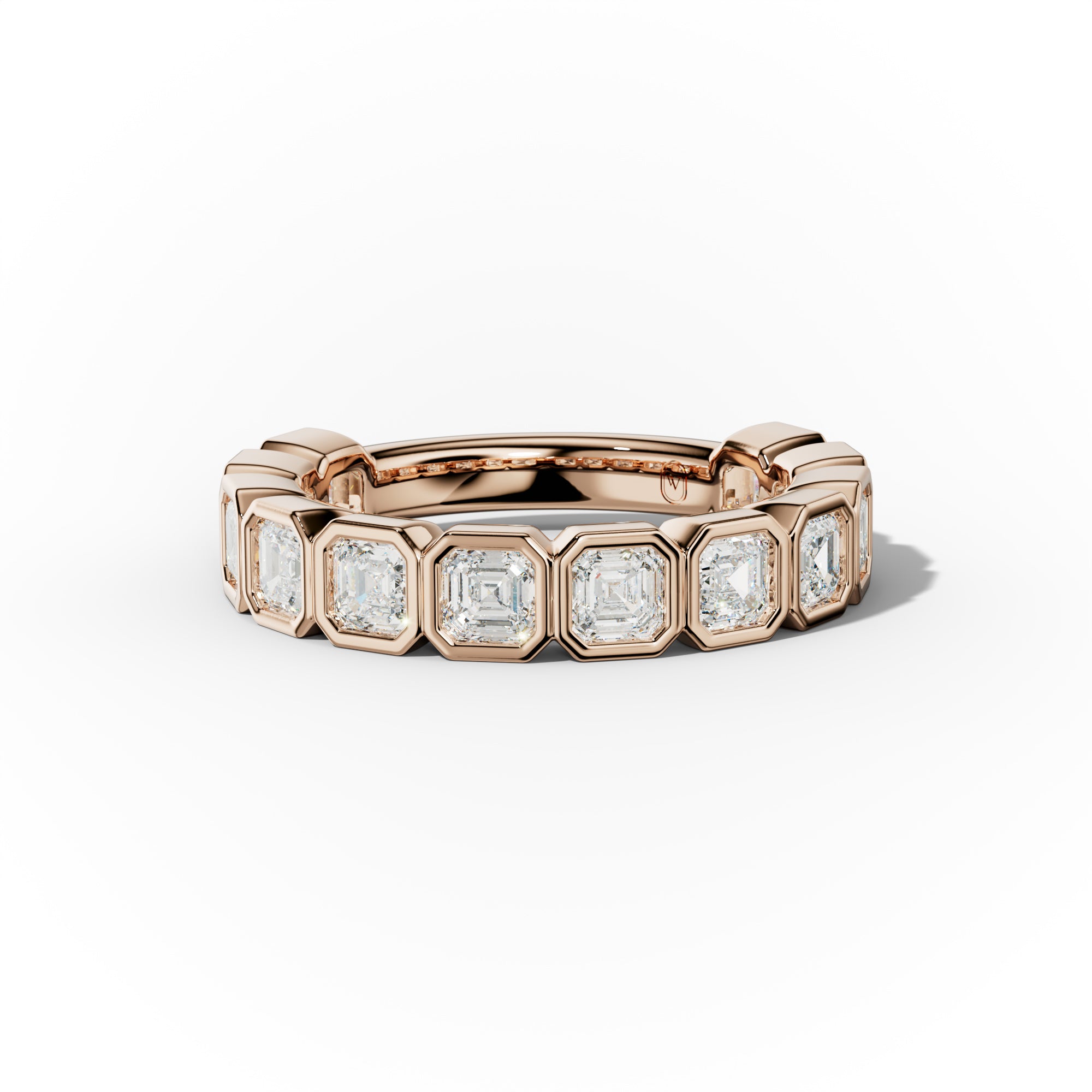2.0 Carat Bezel Set Asscher Cut Diamond Anniversary Band