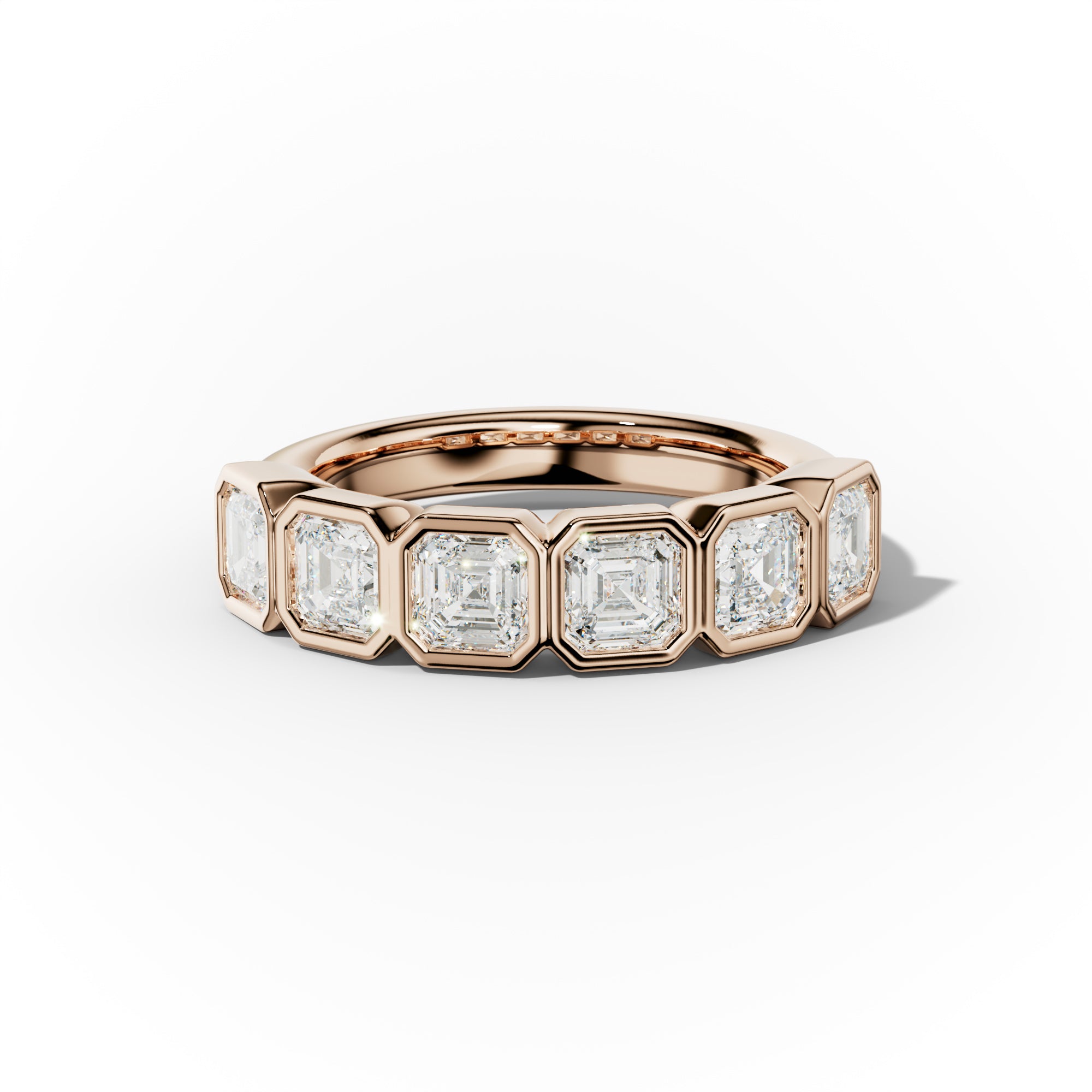 2.0 Carat Bezel Set Asscher Cut Diamond Anniversary Band