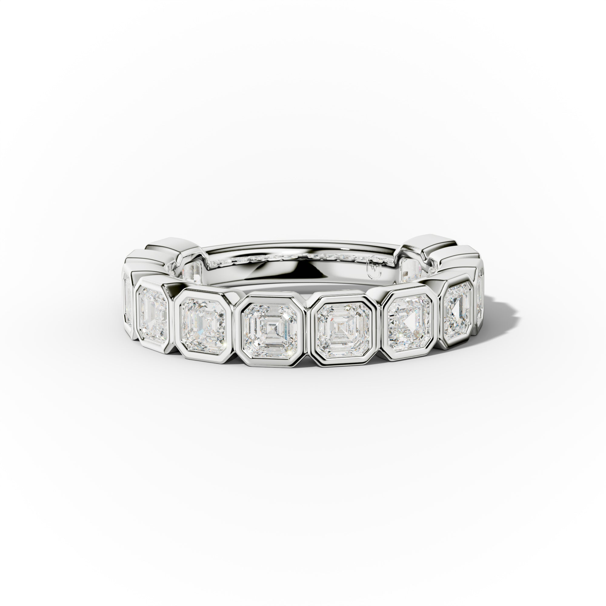 2.0 Carat Bezel Set Asscher Cut Diamond Anniversary Band