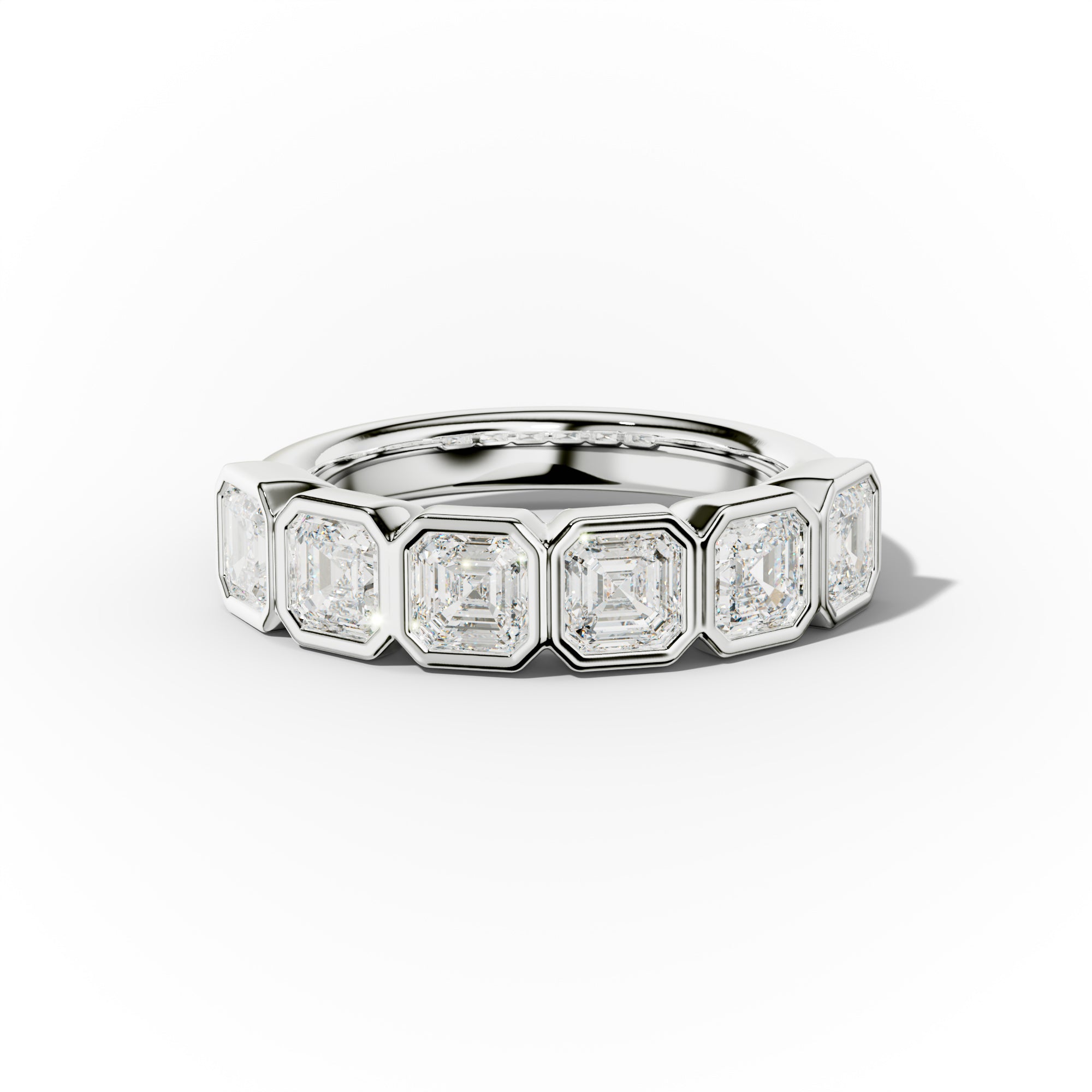 2.0 Carat Bezel Set Asscher Cut Diamond Anniversary Band