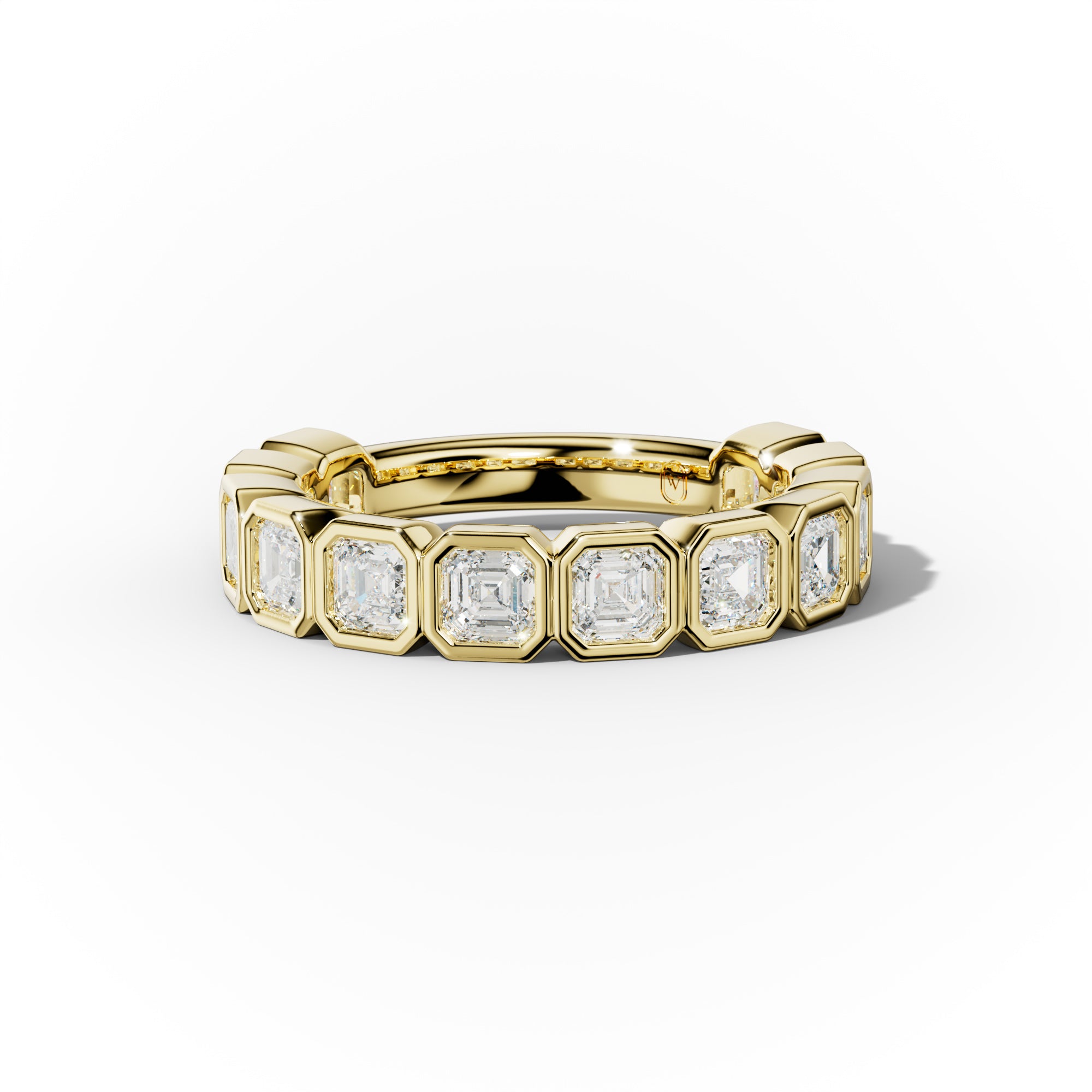 2.0 Carat Bezel Set Asscher Cut Diamond Anniversary Band