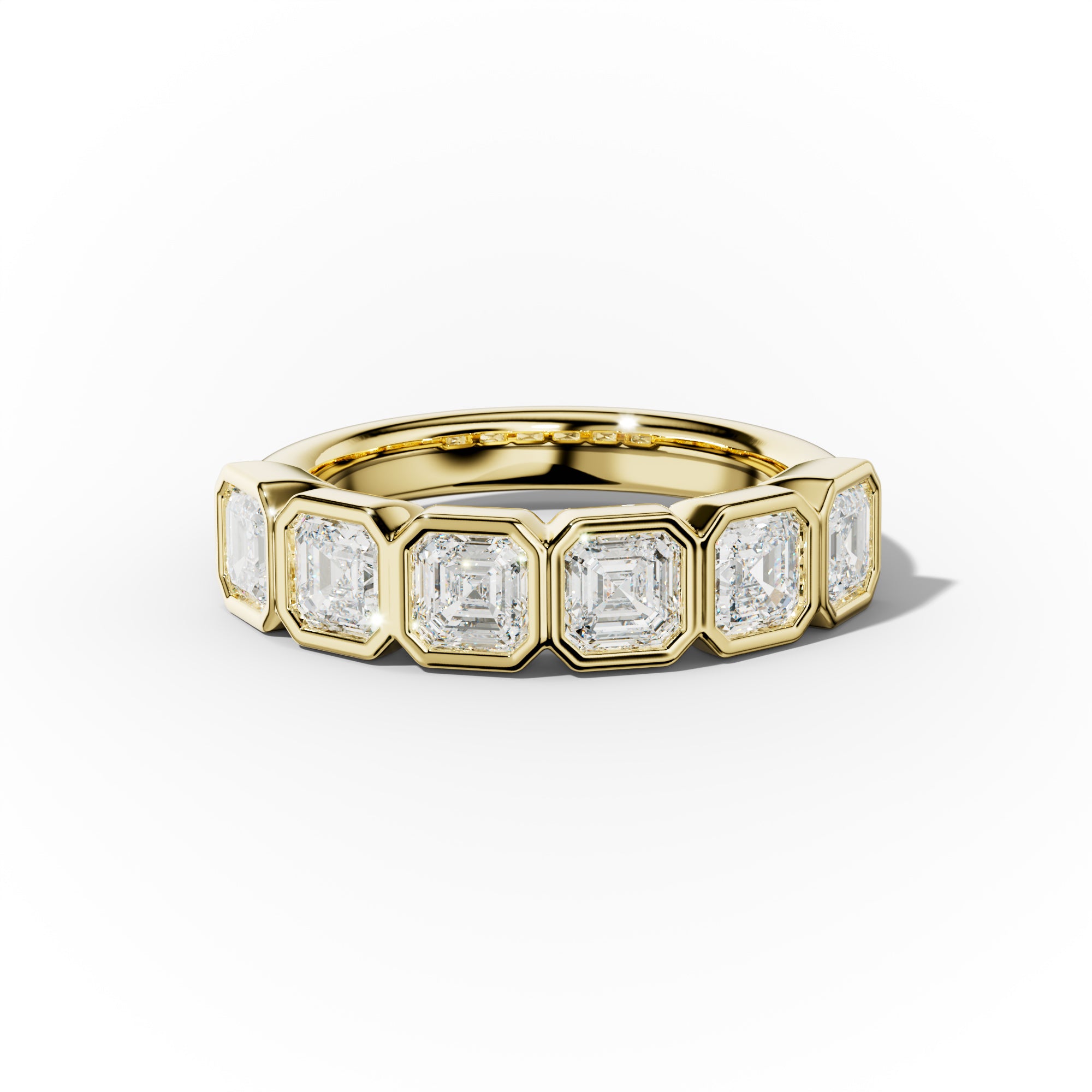 2.0 Carat Bezel Set Asscher Cut Diamond Anniversary Band