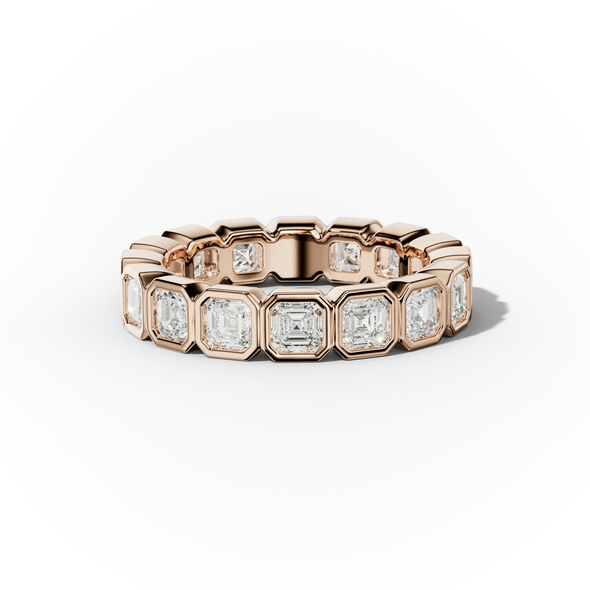 3.0 Carat Bezel Set Asscher Cut Diamond Eternity Band
