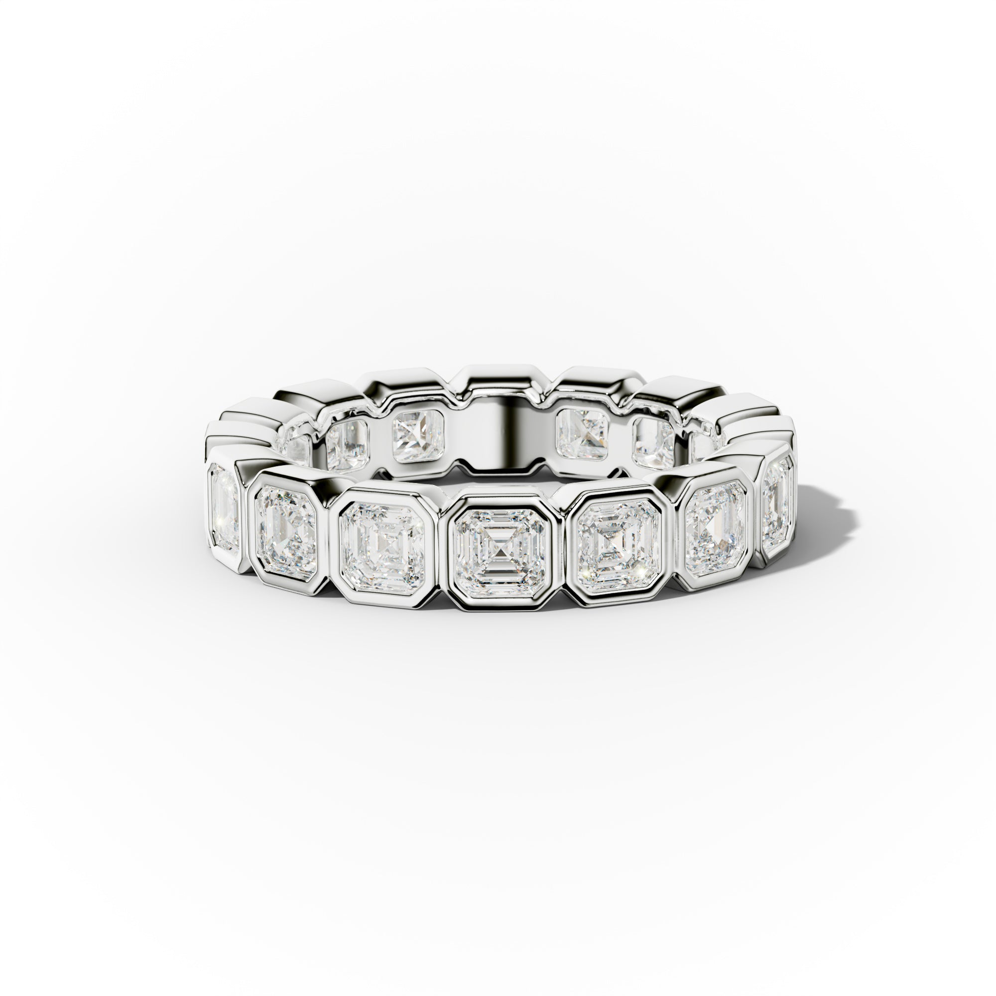 3.0 Carat Bezel Set Asscher Cut Diamond Eternity Band