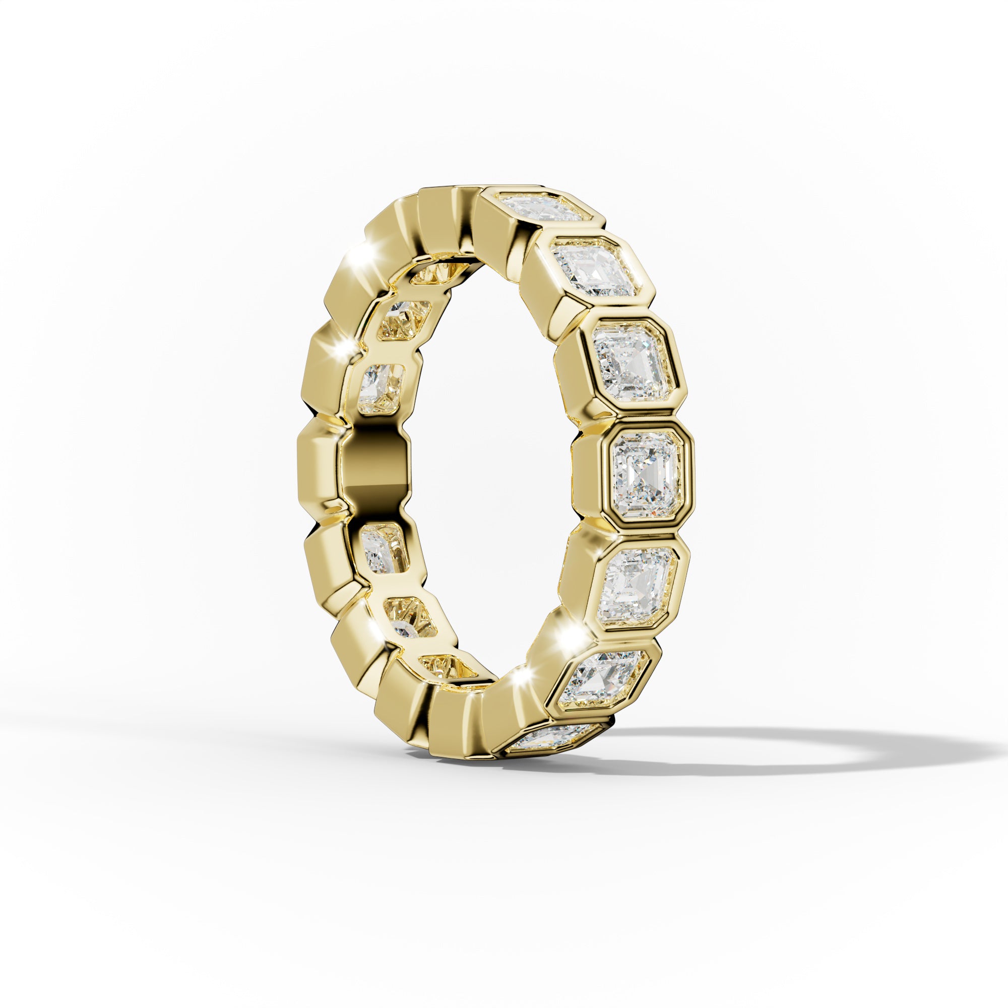 3.0 Carat Bezel Set Asscher Cut Diamond Eternity Band