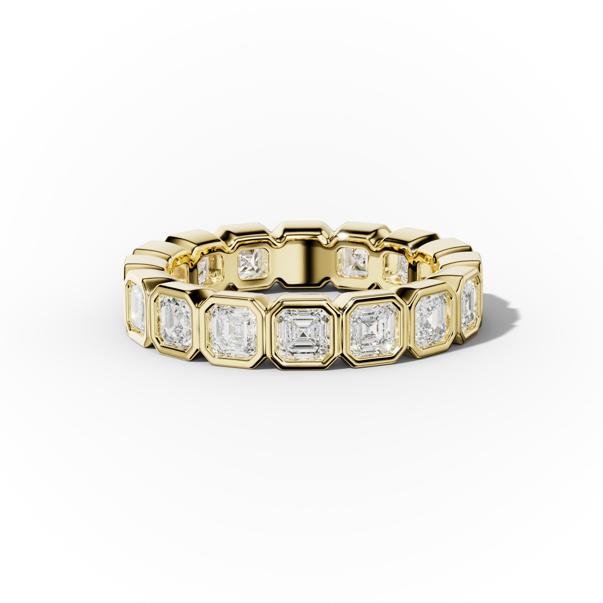 3.0 Carat Bezel Set Asscher Cut Diamond Eternity Band