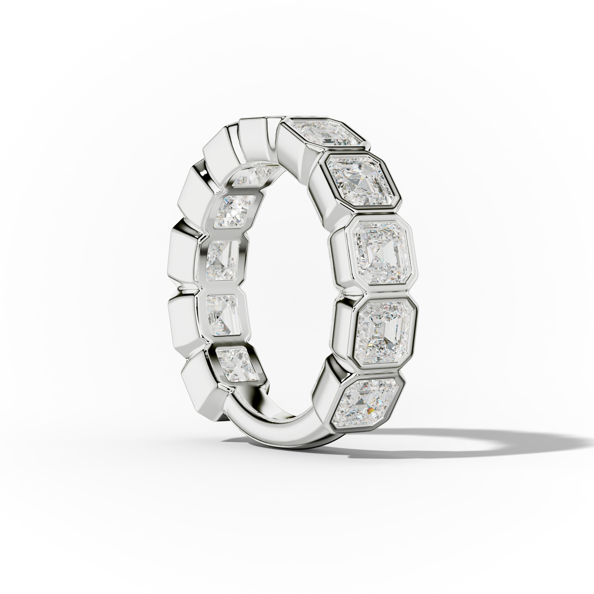 3.0 Carat Bezel Set Asscher Cut Diamond Anniversary Band