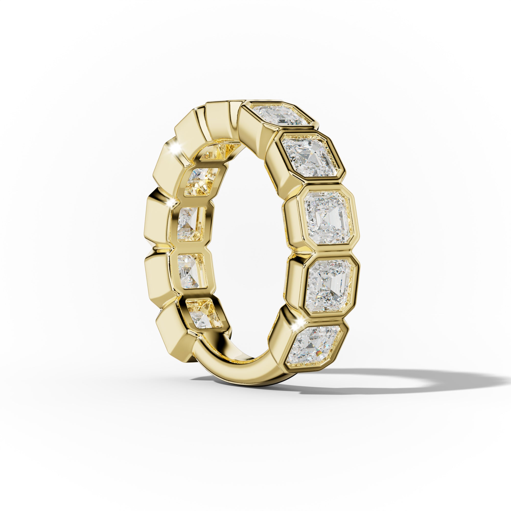 3.0 Carat Bezel Set Asscher Cut Diamond Anniversary Band