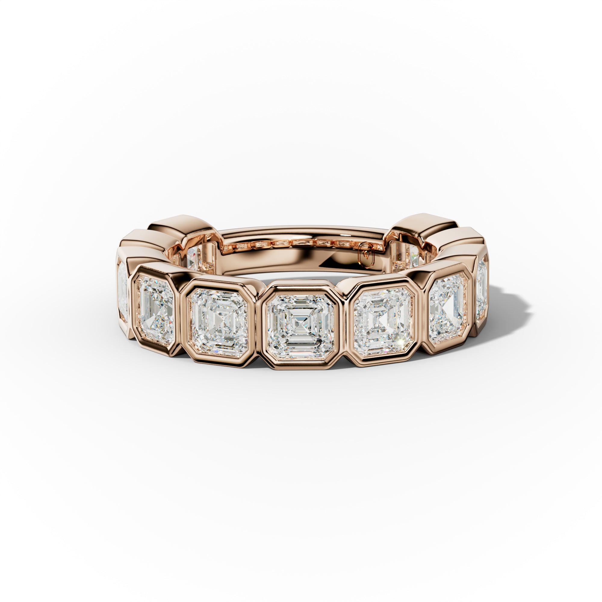 3.0 Carat Bezel Set Asscher Cut Diamond Anniversary Band
