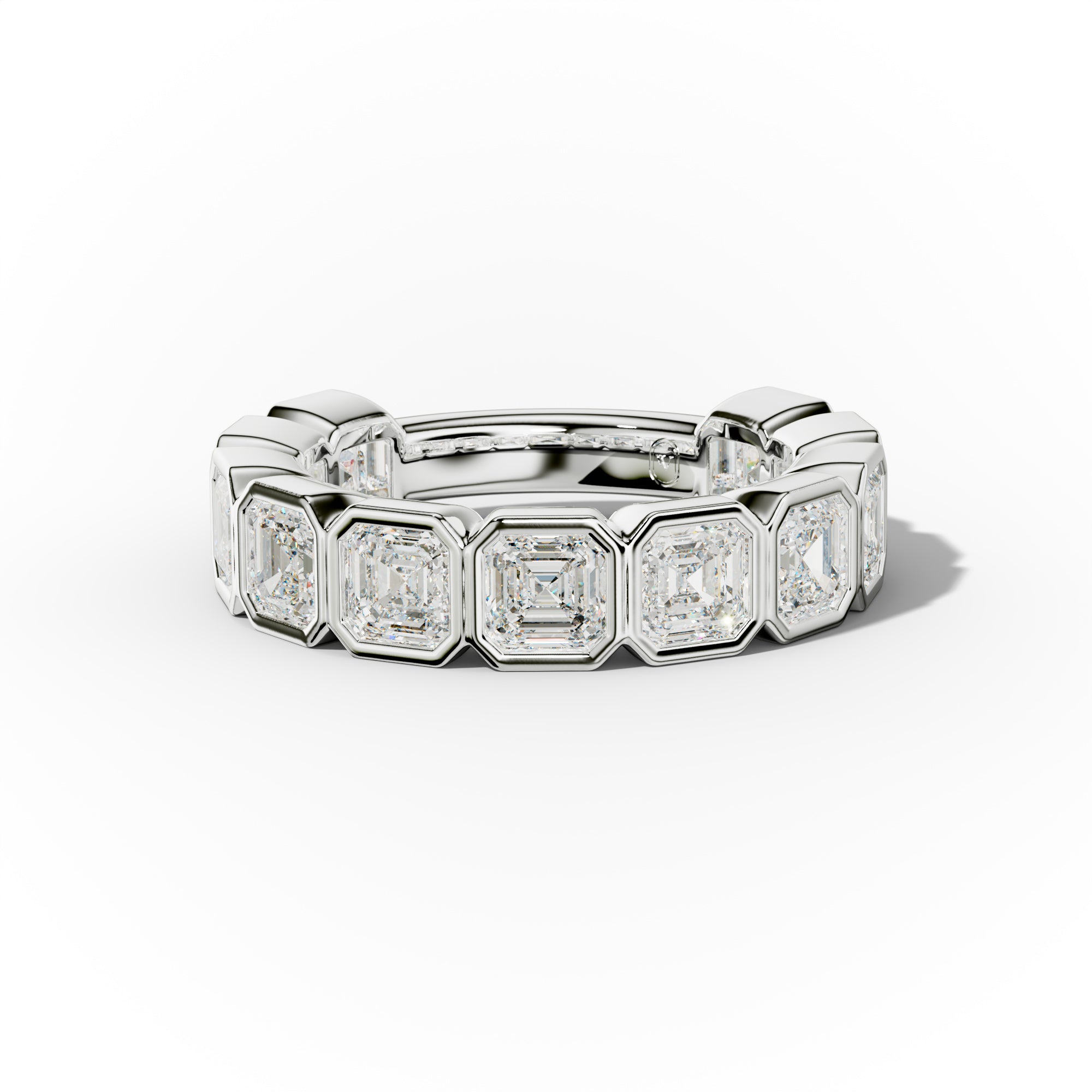 3.0 Carat Bezel Set Asscher Cut Diamond Anniversary Band