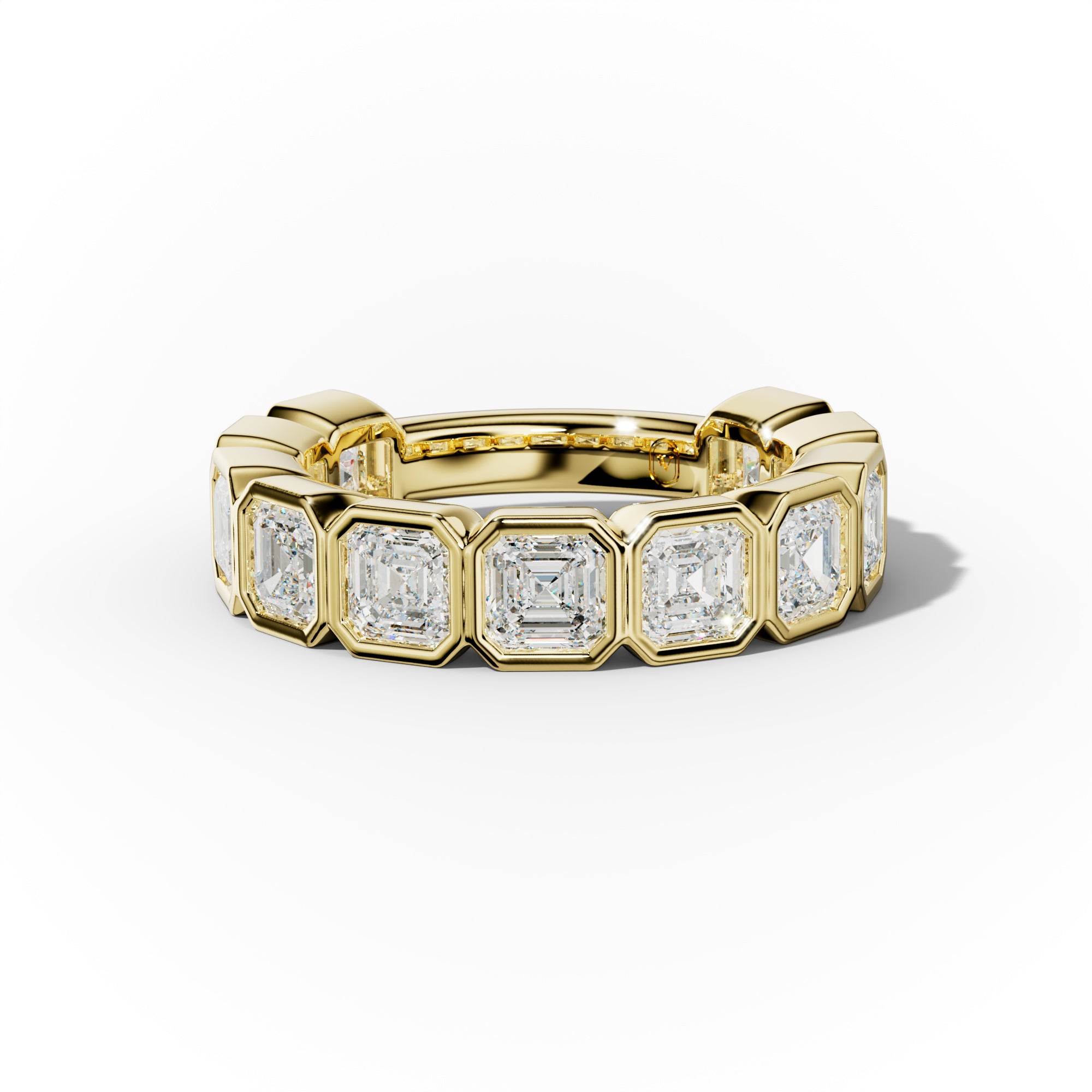 3.0 Carat Bezel Set Asscher Cut Diamond Anniversary Band
