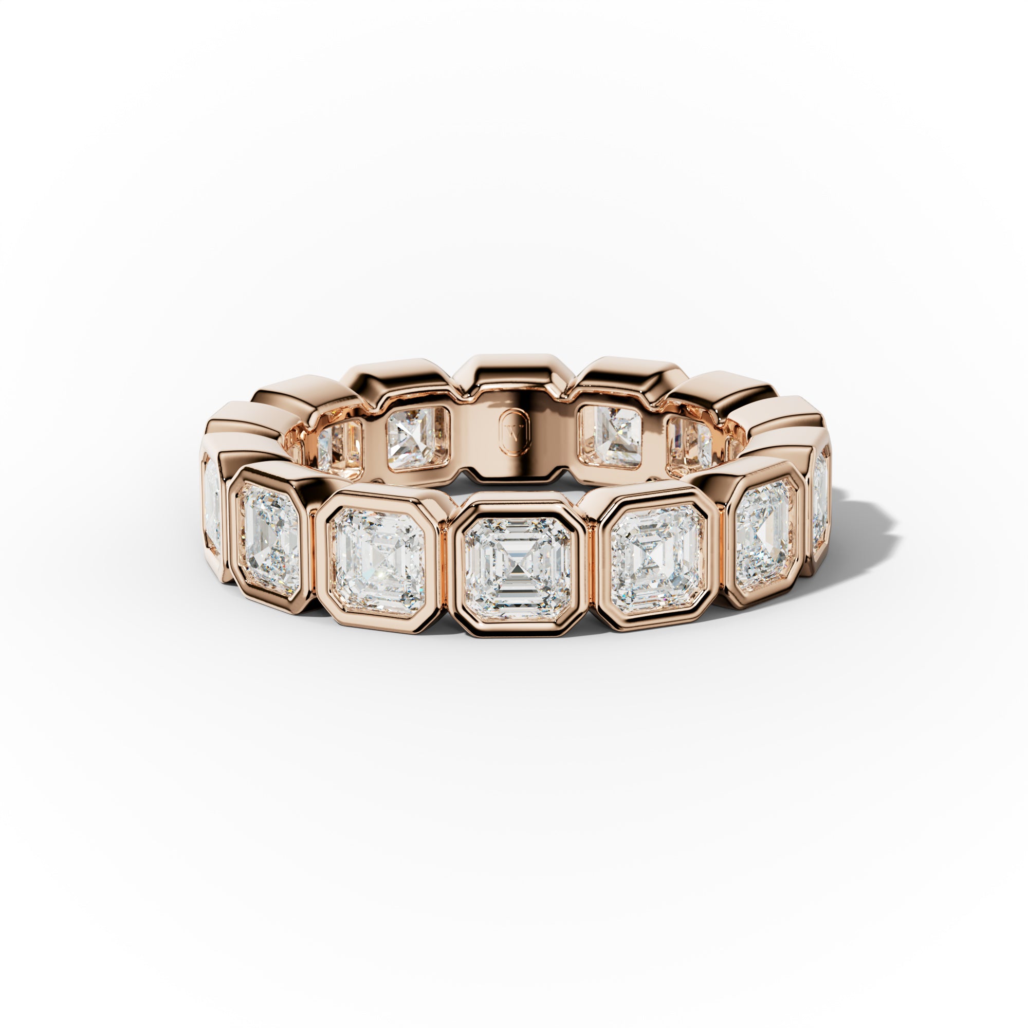 4.0 Carat Bezel Set Asscher Cut Diamond Eternity Band
