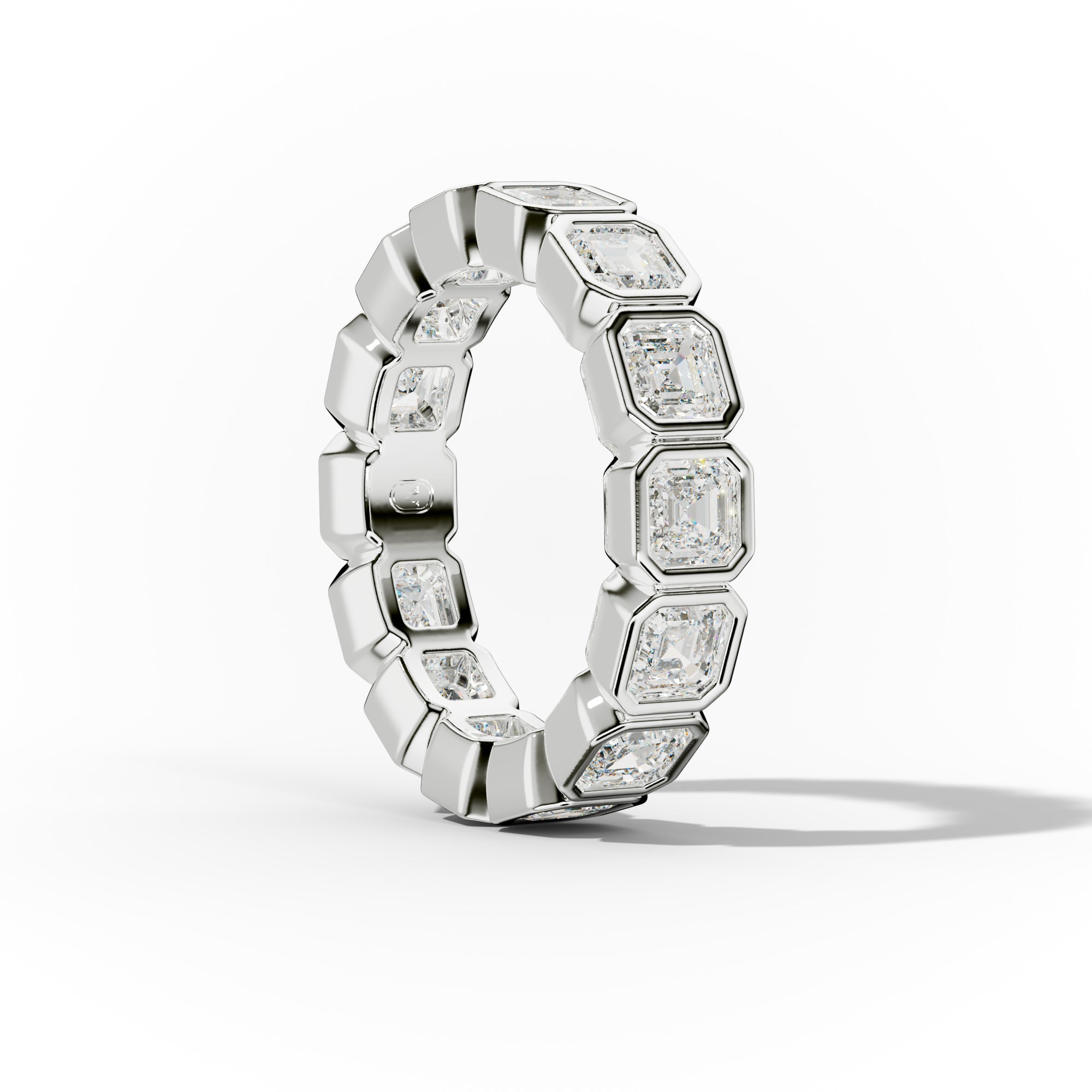 4.0 Carat Bezel Set Asscher Cut Diamond Eternity Band