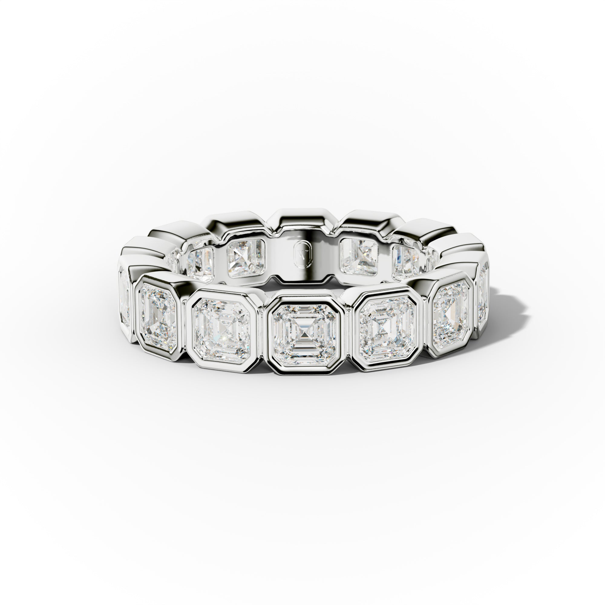 4.0 Carat Bezel Set Asscher Cut Diamond Eternity Band