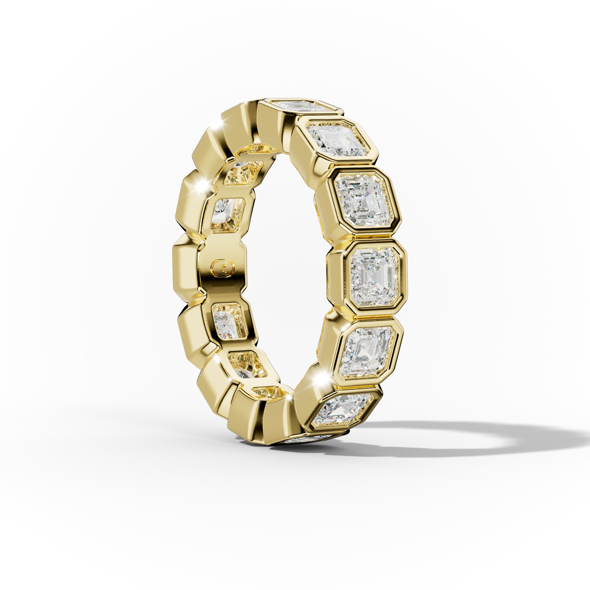 4.0 Carat Bezel Set Asscher Cut Diamond Eternity Band