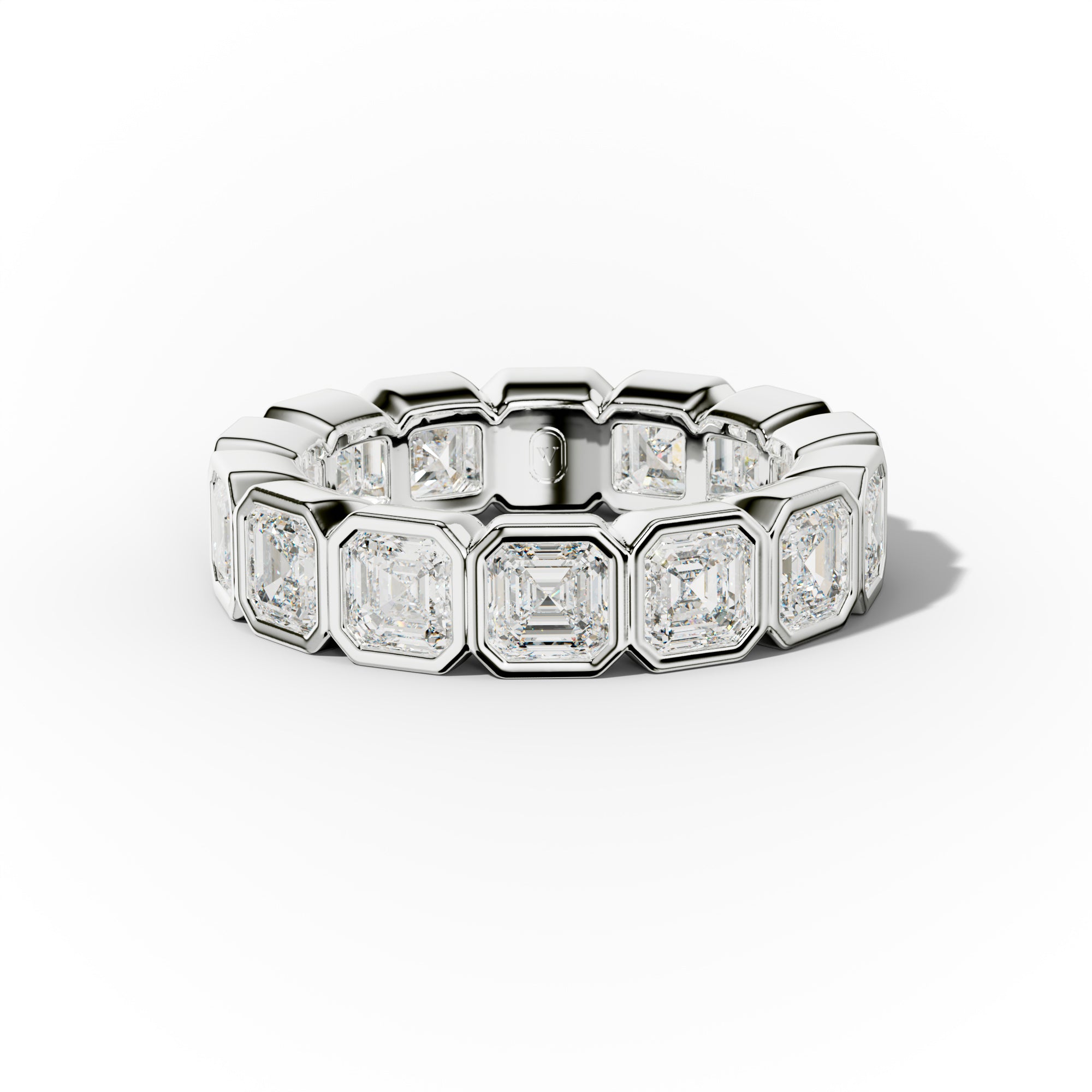 5.0 Carat Bezel Set Asscher Cut Diamond Eternity Band