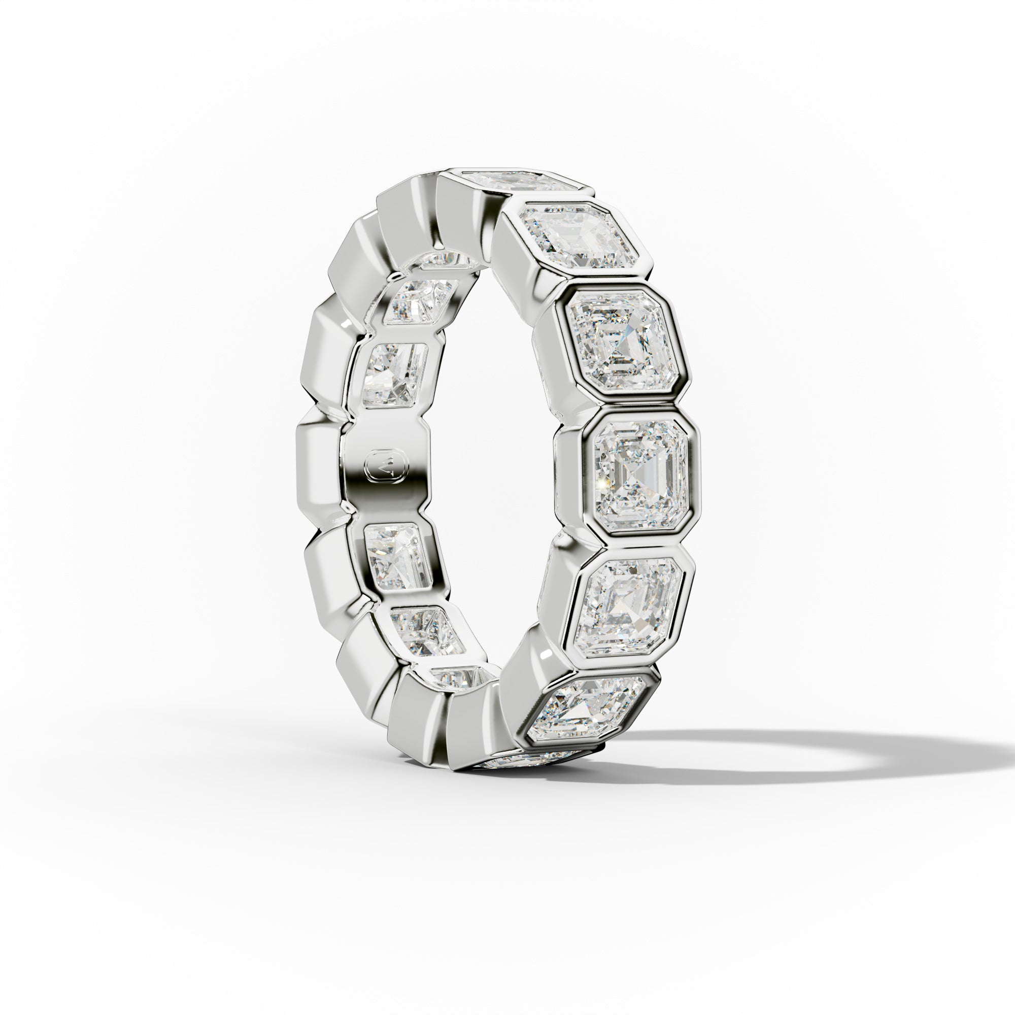 5.0 Carat Bezel Set Asscher Cut Diamond Eternity Band