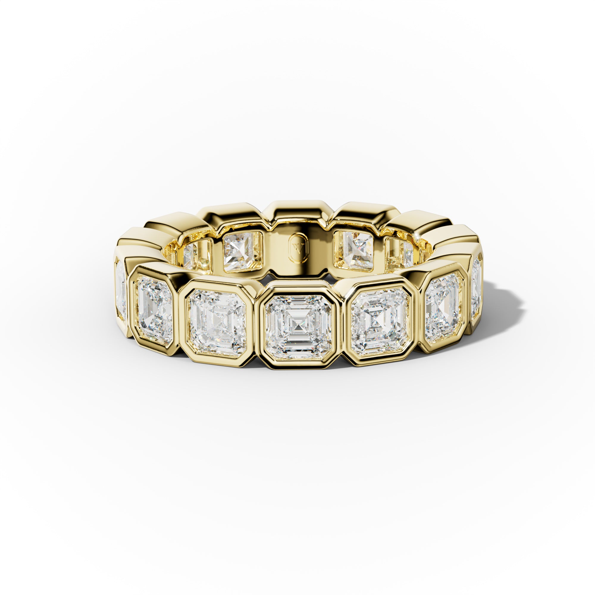 5.0 Carat Bezel Set Asscher Cut Diamond Eternity Band
