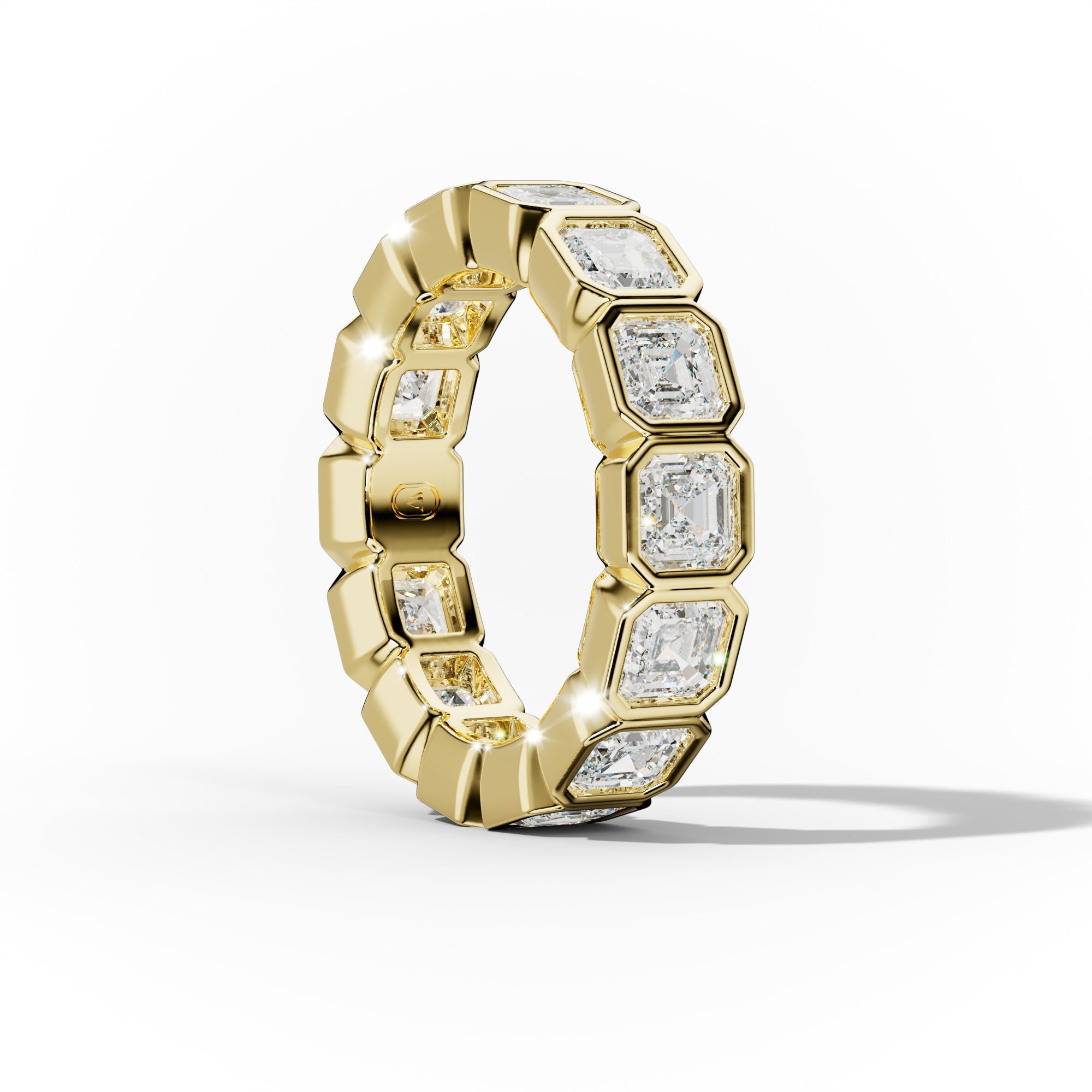 5.0 Carat Bezel Set Asscher Cut Diamond Eternity Band