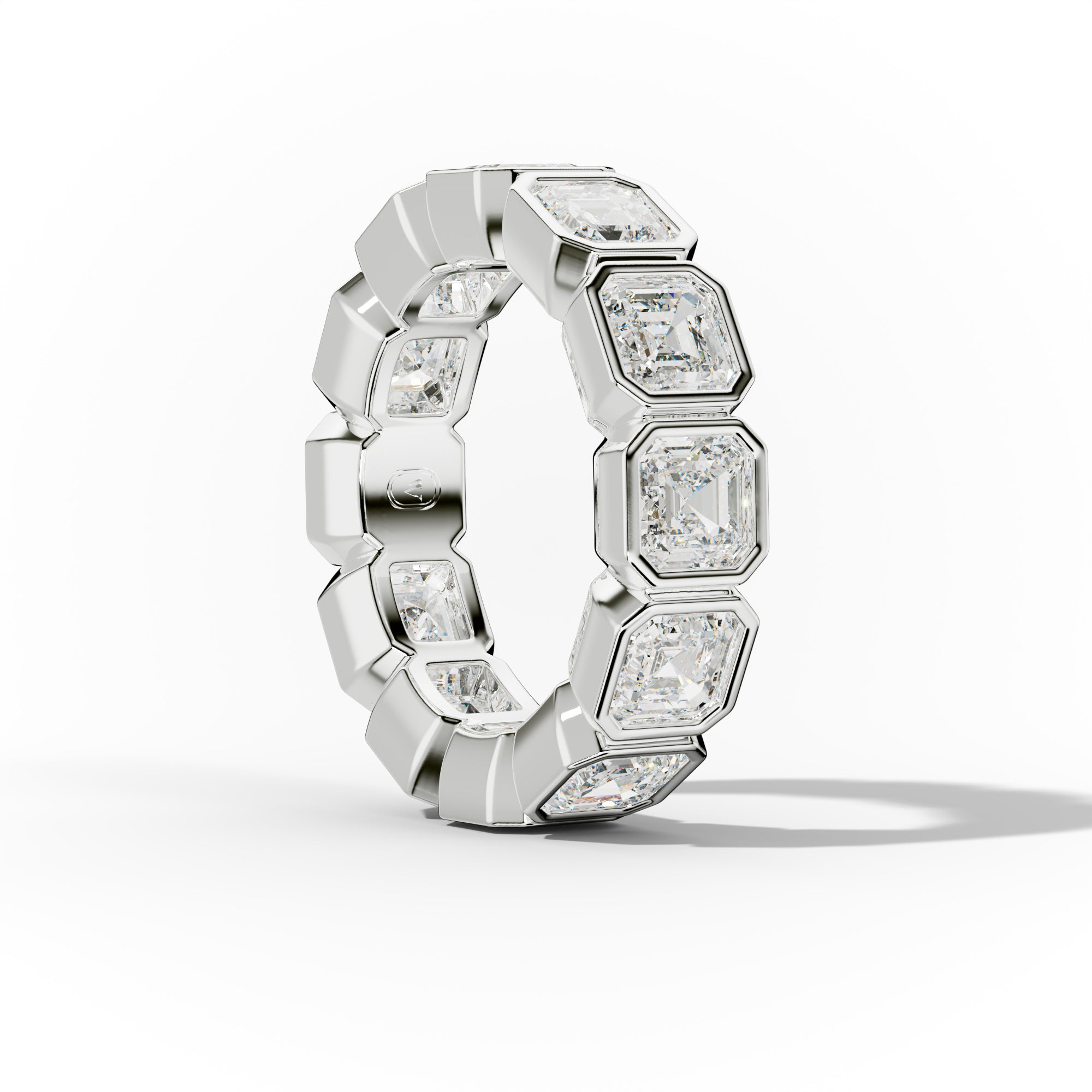 6.0 Carat Bezel Set Asscher Cut Diamond Eternity Band