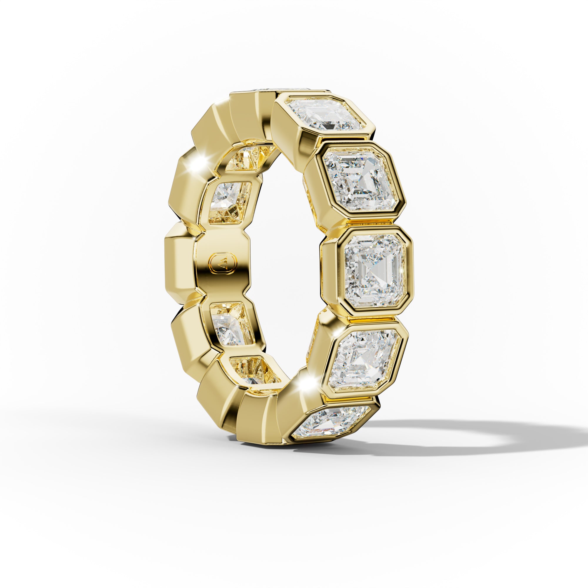 6.0 Carat Bezel Set Asscher Cut Diamond Eternity Band