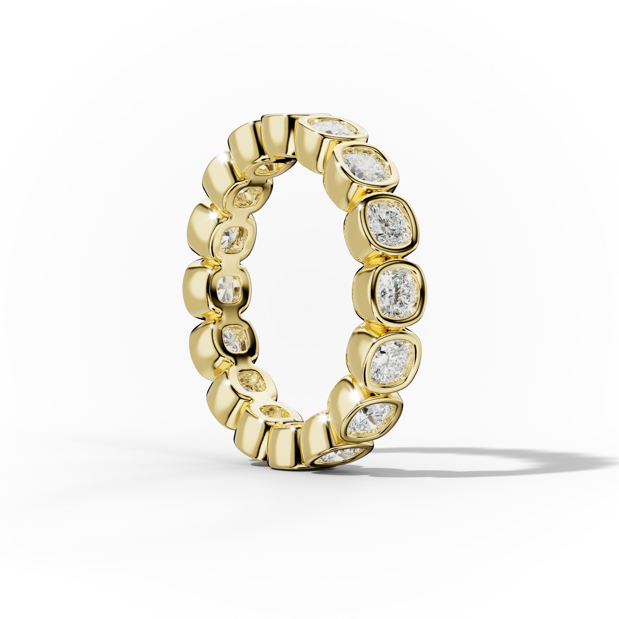 2.0 Carat Bezel Set Cushion Cut Diamond Eternity Band