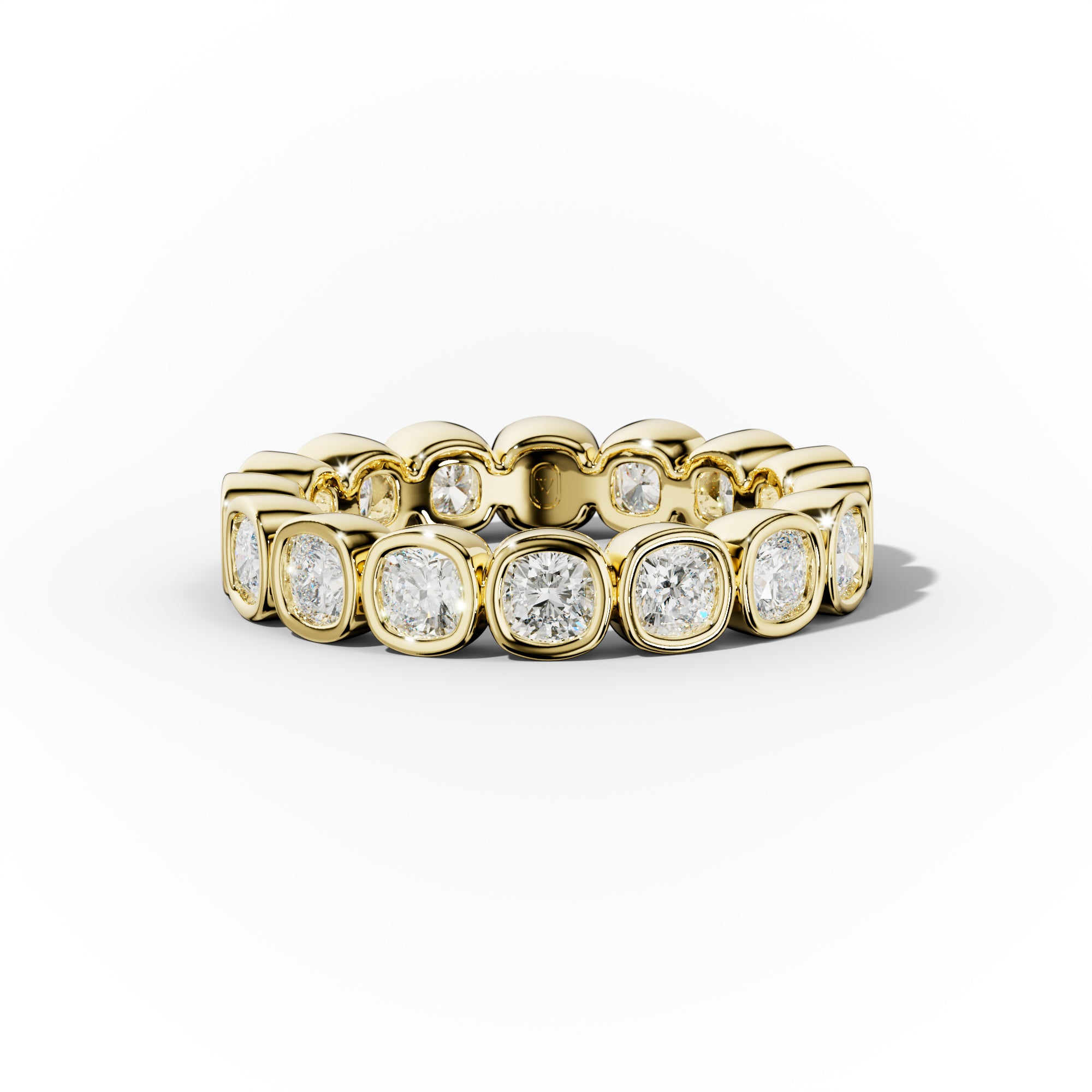 Carat Bezel Set Cushion Cut Diamond Eternity Band – VIRABYANI