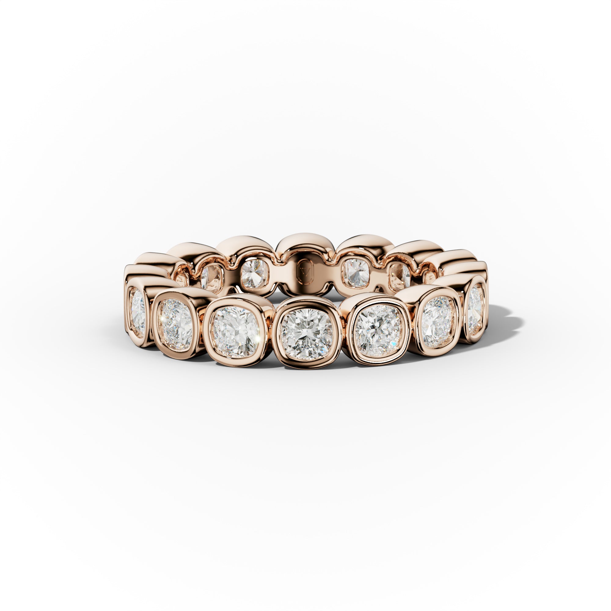 2.0 Carat Bezel Set Cushion Cut Diamond Eternity Band