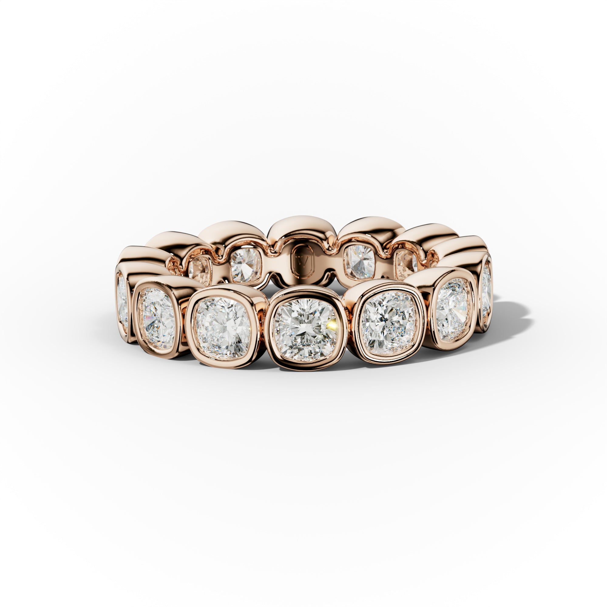 4.0 Carat Bezel Set Cushion Cut Diamond Eternity Band