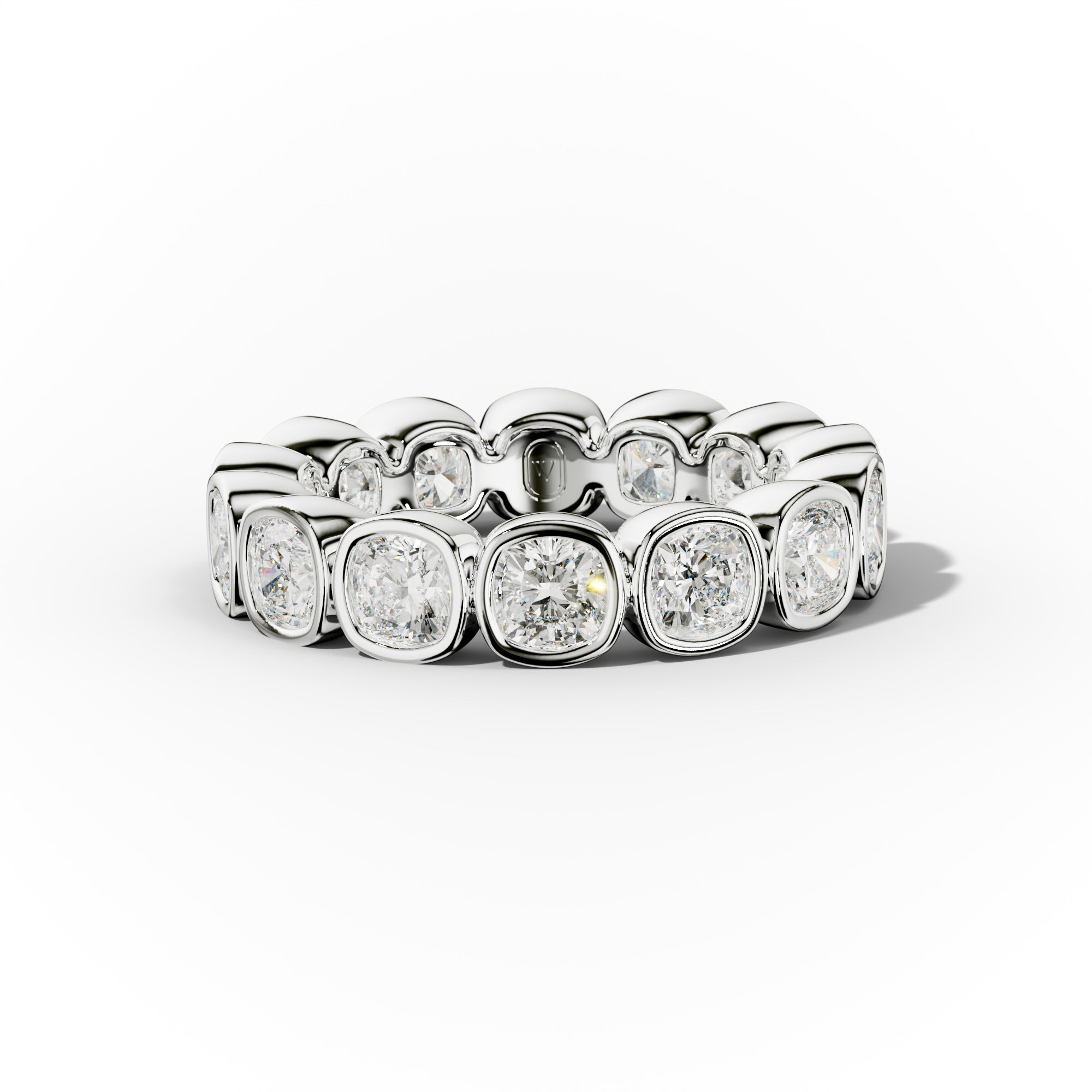 4.0 Carat Bezel Set Cushion Cut Diamond Eternity Band